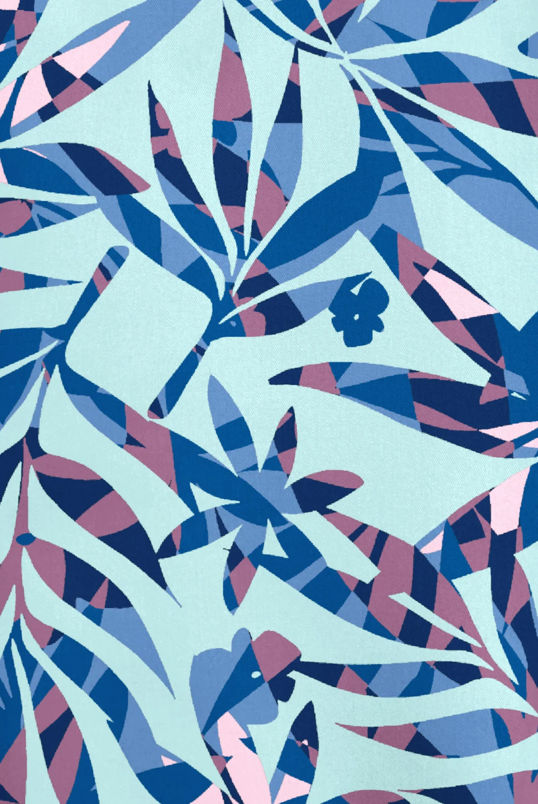 Butter-Soft STRETCH Dreamy Fronds Serene Breeze Women's 1-Pocket Tuck-In V-Neck Print Scrub Top