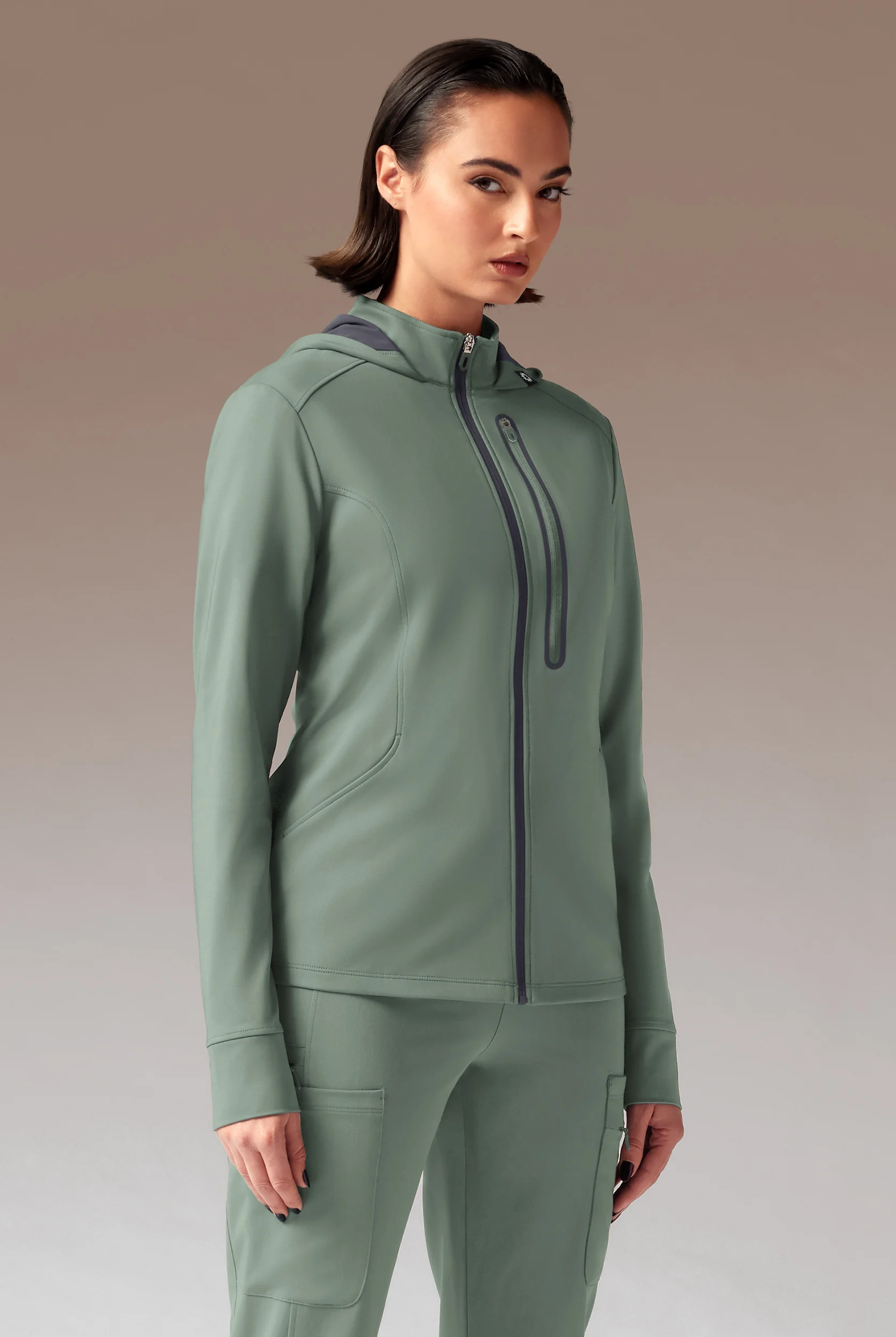 Hypothesis Super-Dermal Women’s Zip Front Multi-Pocket Scrub Jacket