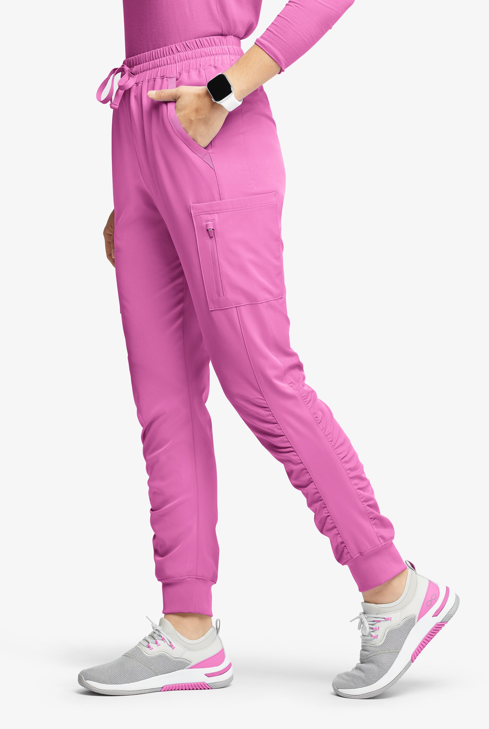 WhisperLite Calla Women's 6-Pocket Ruched Leg Cargo Scrub Pants