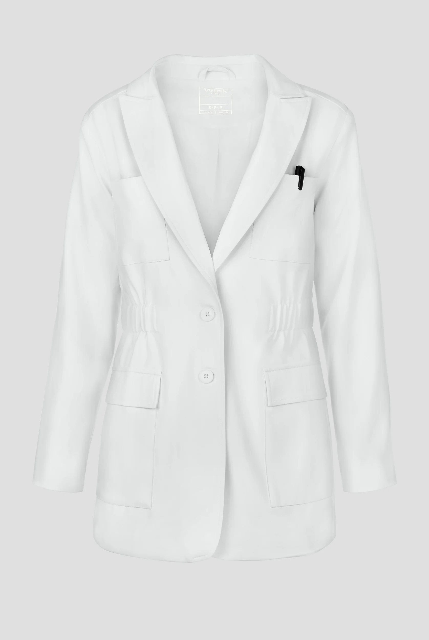 Wink Layers Women's 28 1/4"  4-Pocket Blazer Short Lab Coat