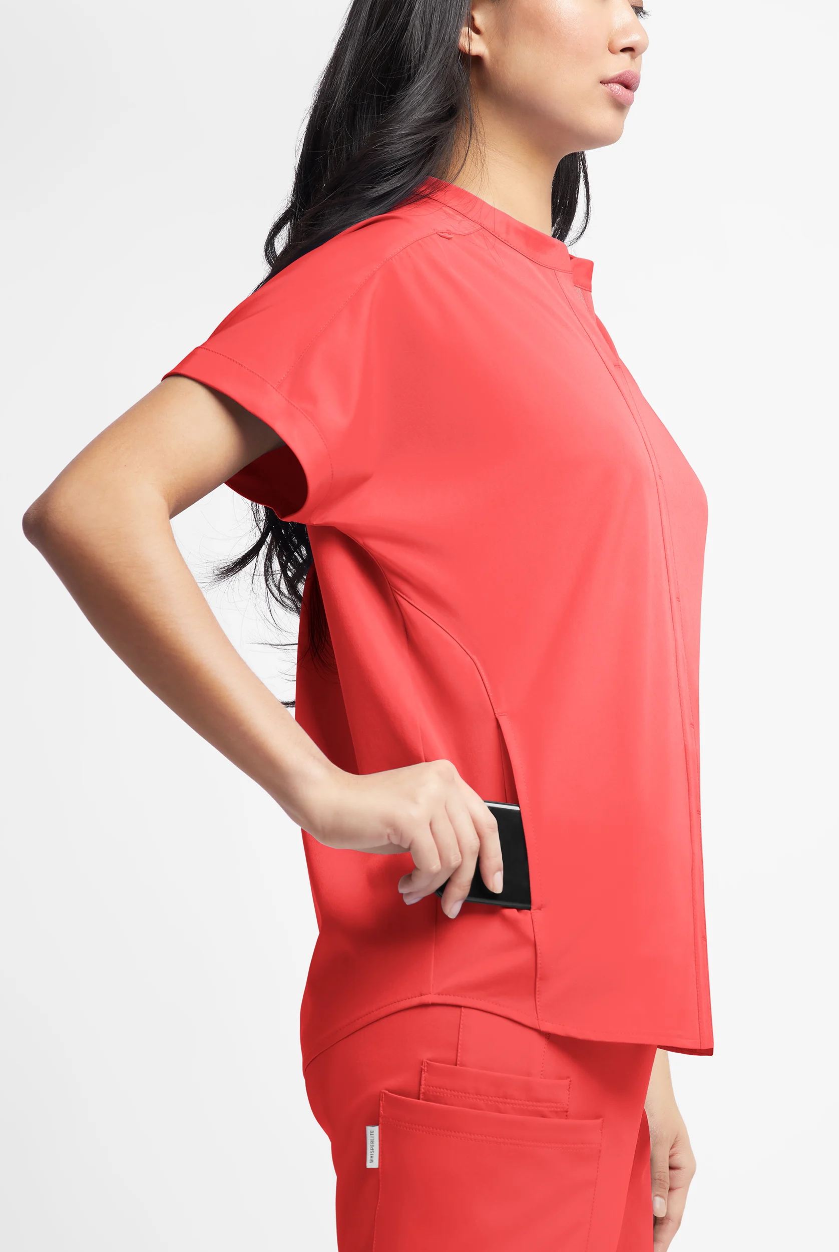 WhisperLite Women&rsquo;s Aerin 3-Pocket Oversized Dolman Sleeve Scrub Top