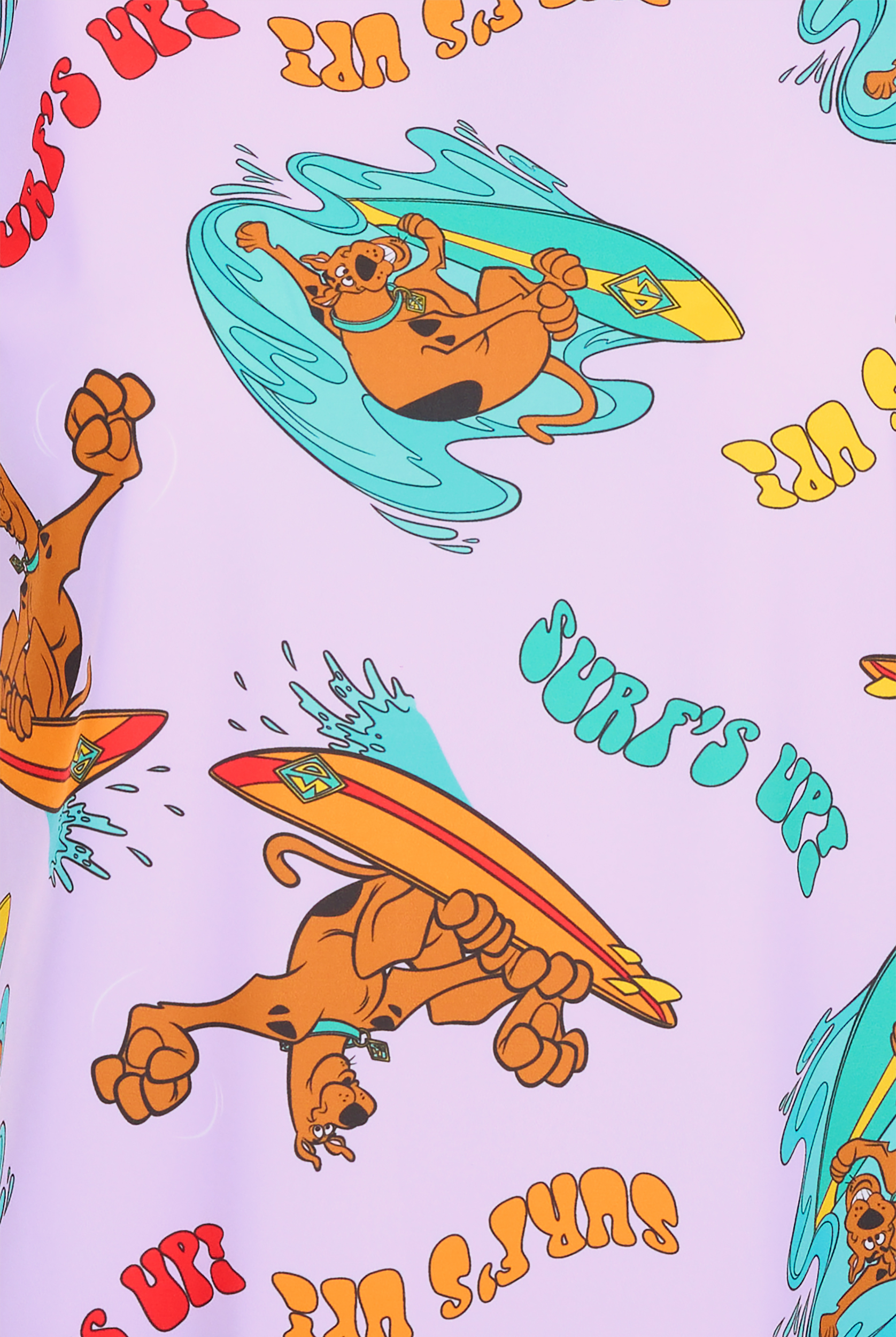 Scooby Doo Surfs Up by Funscrubs Women's 2-Pocket STRETCH V-Neck Print Scrub Top