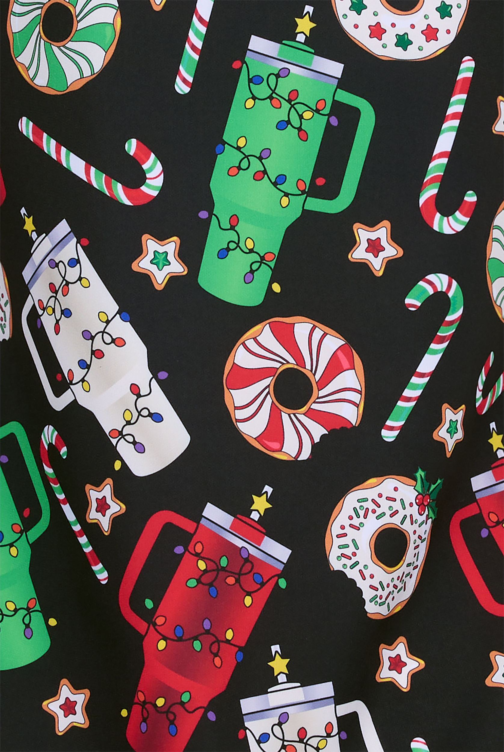 Zavate Ava Therese Sip And Eat Women's 2-Pocket STRETCH V-Neck Print Scrub Top