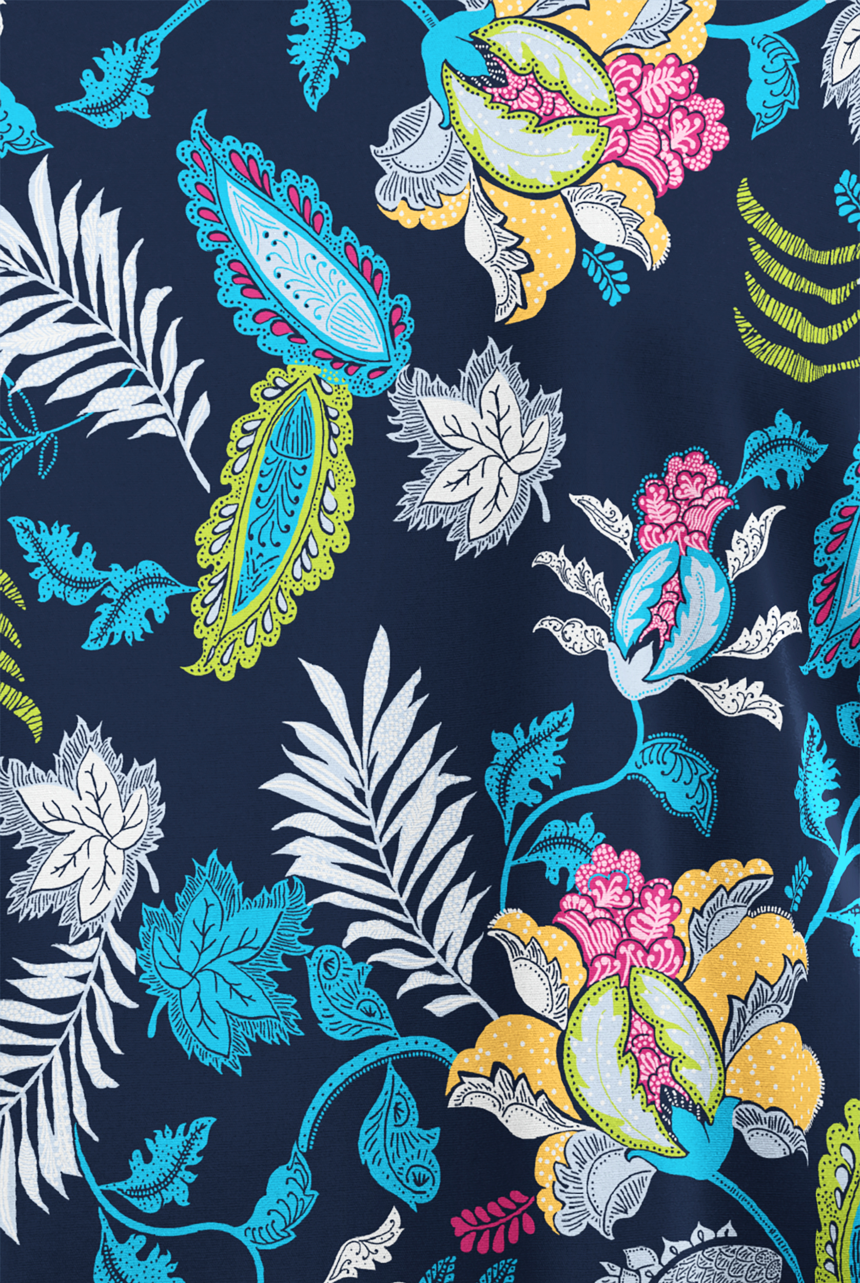 Butter-Soft Originals Imperial Jacobean Navy Women's 6-Pocket Scallop Neck Print Scrub Top