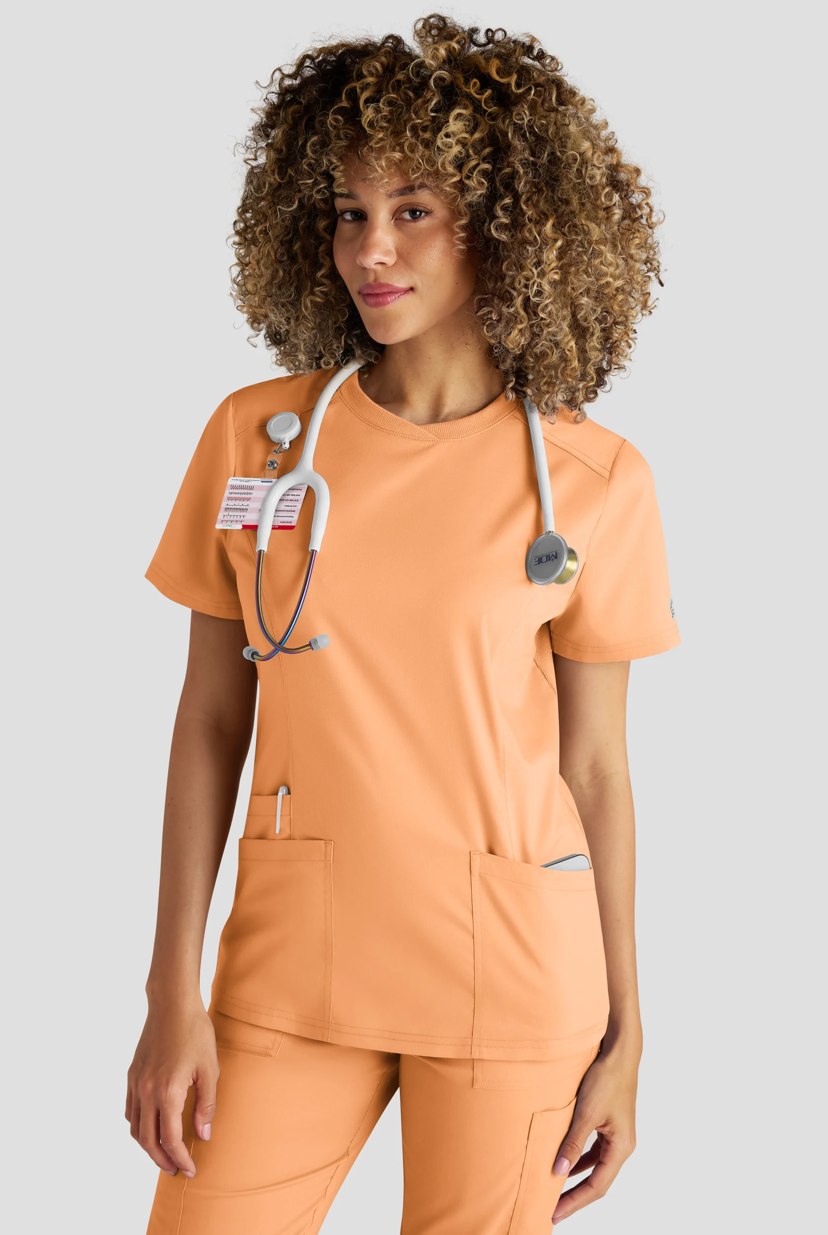 Butter-Soft STRETCH FLXTEK+ Women's 3-Pocket Crew Neck Scrub Top