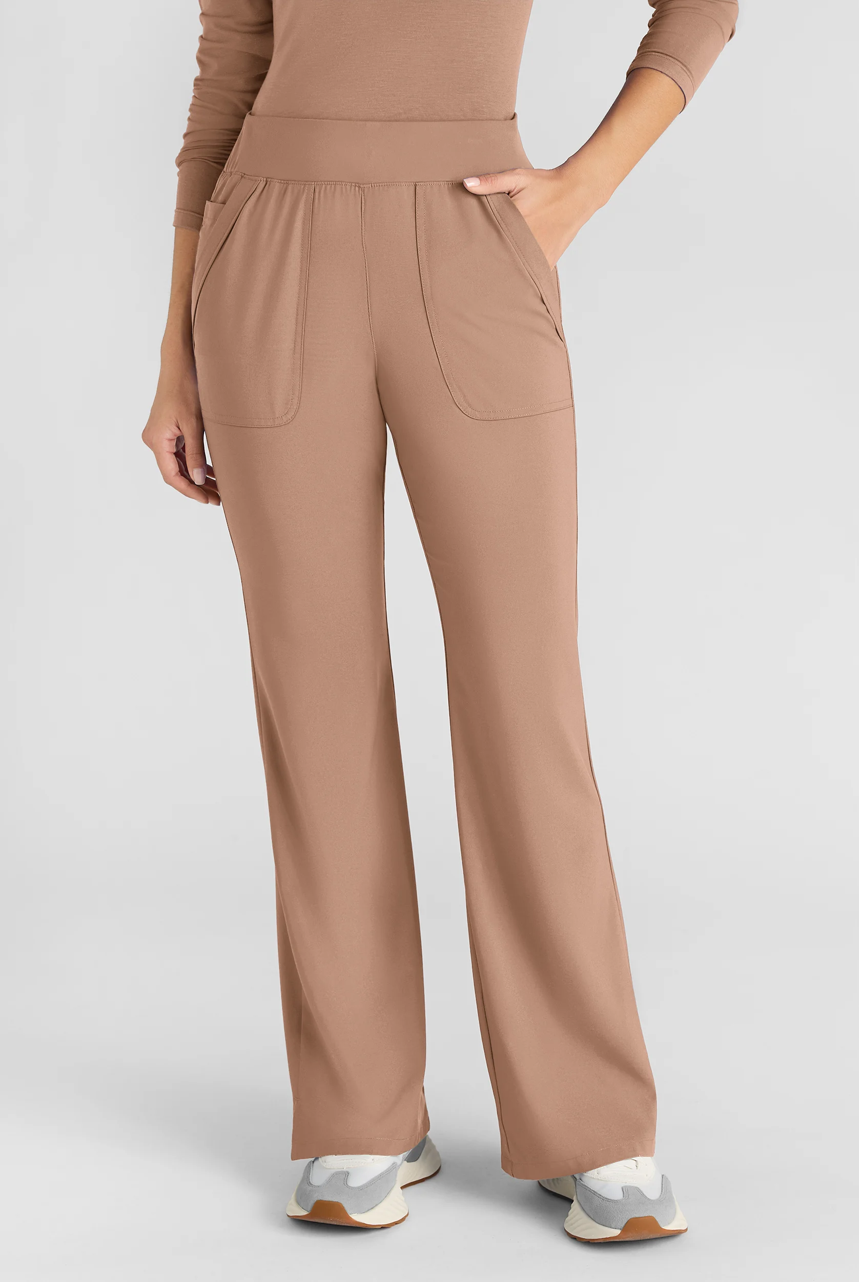 Easy STRETCH Sydney Women's Flare Leg Scrub Pants &ndash; 2-Piece Jumpsuit Bottom