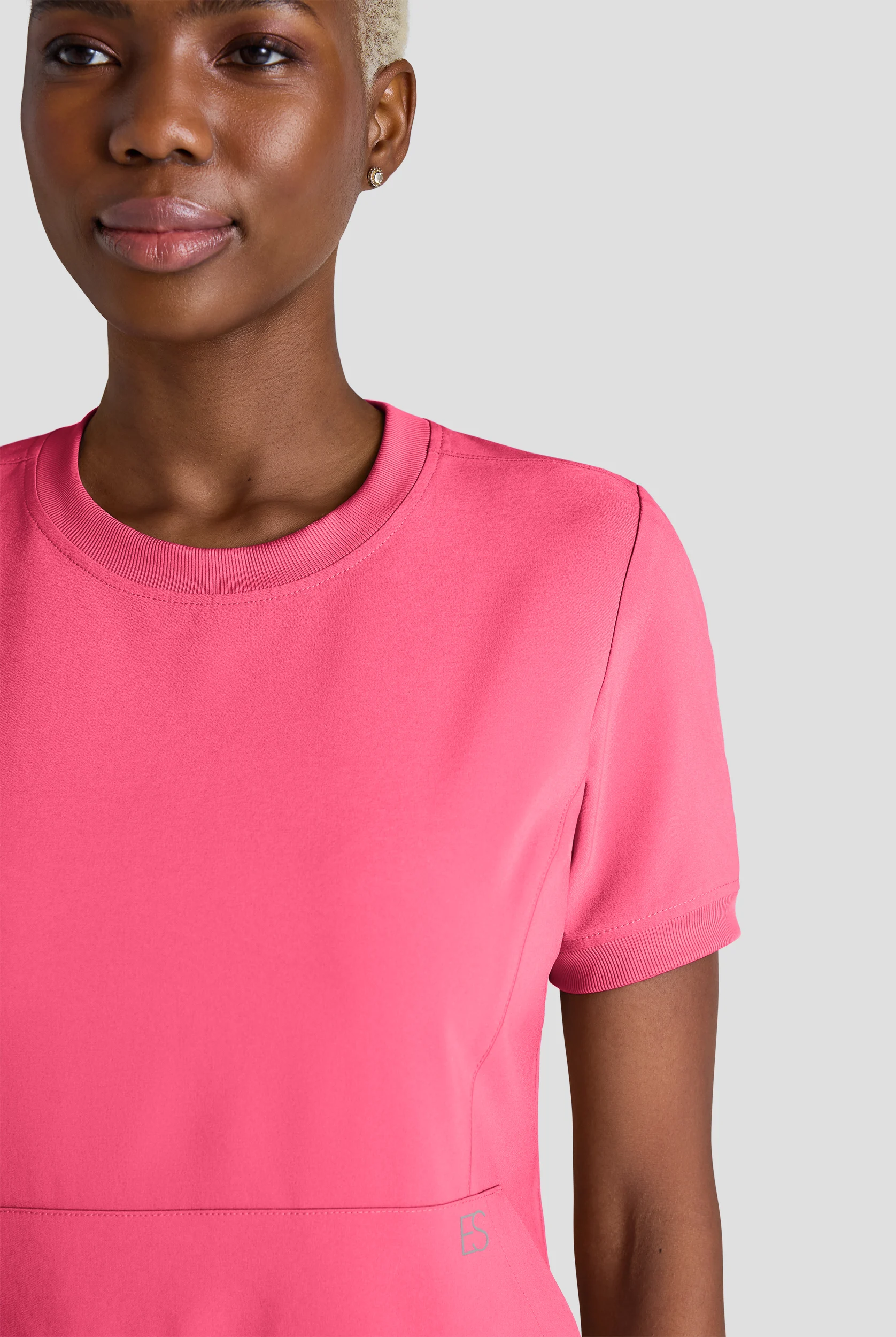 Easy STRETCH Anya Women's 2-Pocket Relaxed Crew Neck Scrub Top