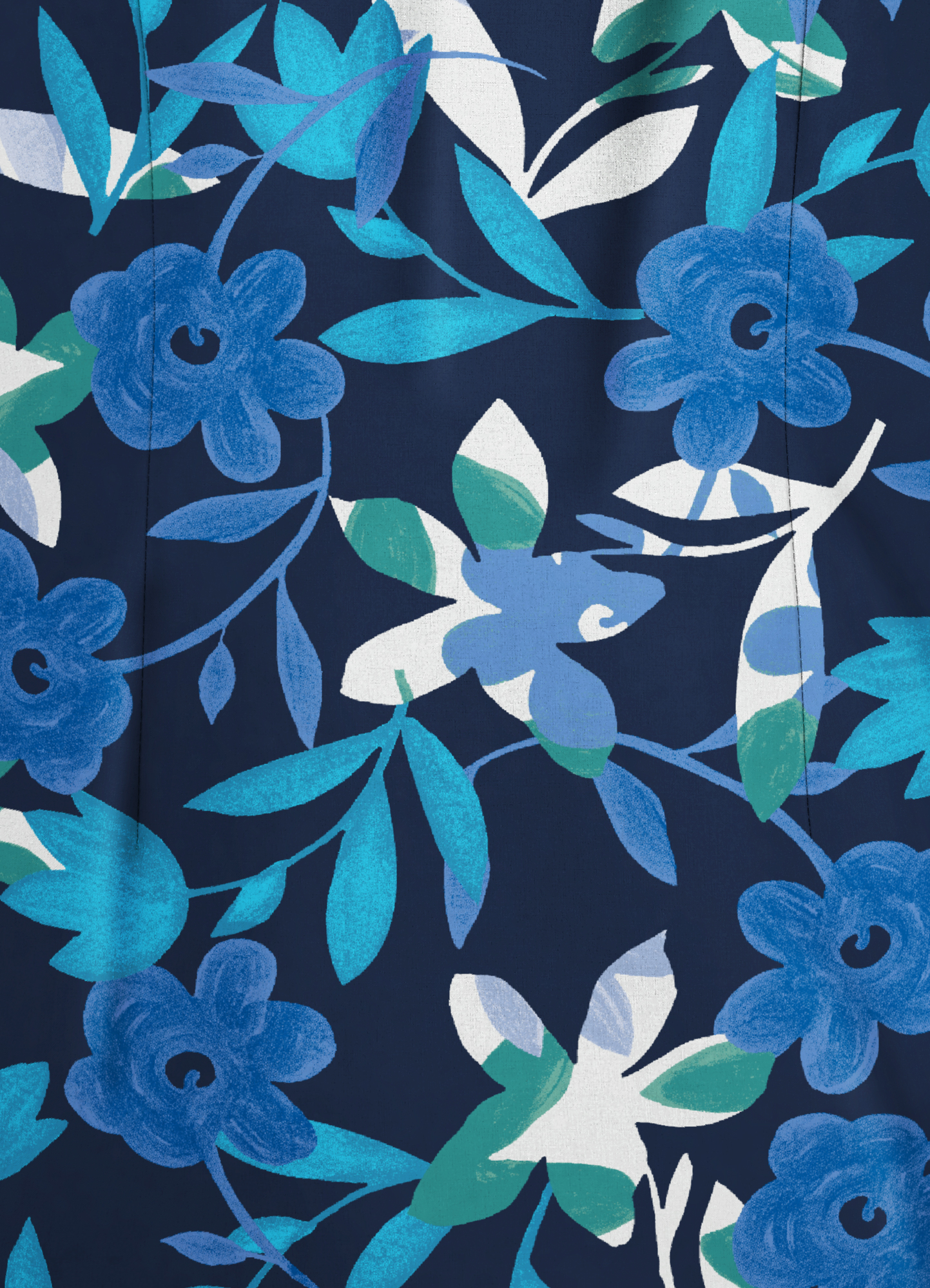 Butter-Soft Matisse Floral Navy Women's 4-Pocket Rounded V-Neck Print Scrub Top