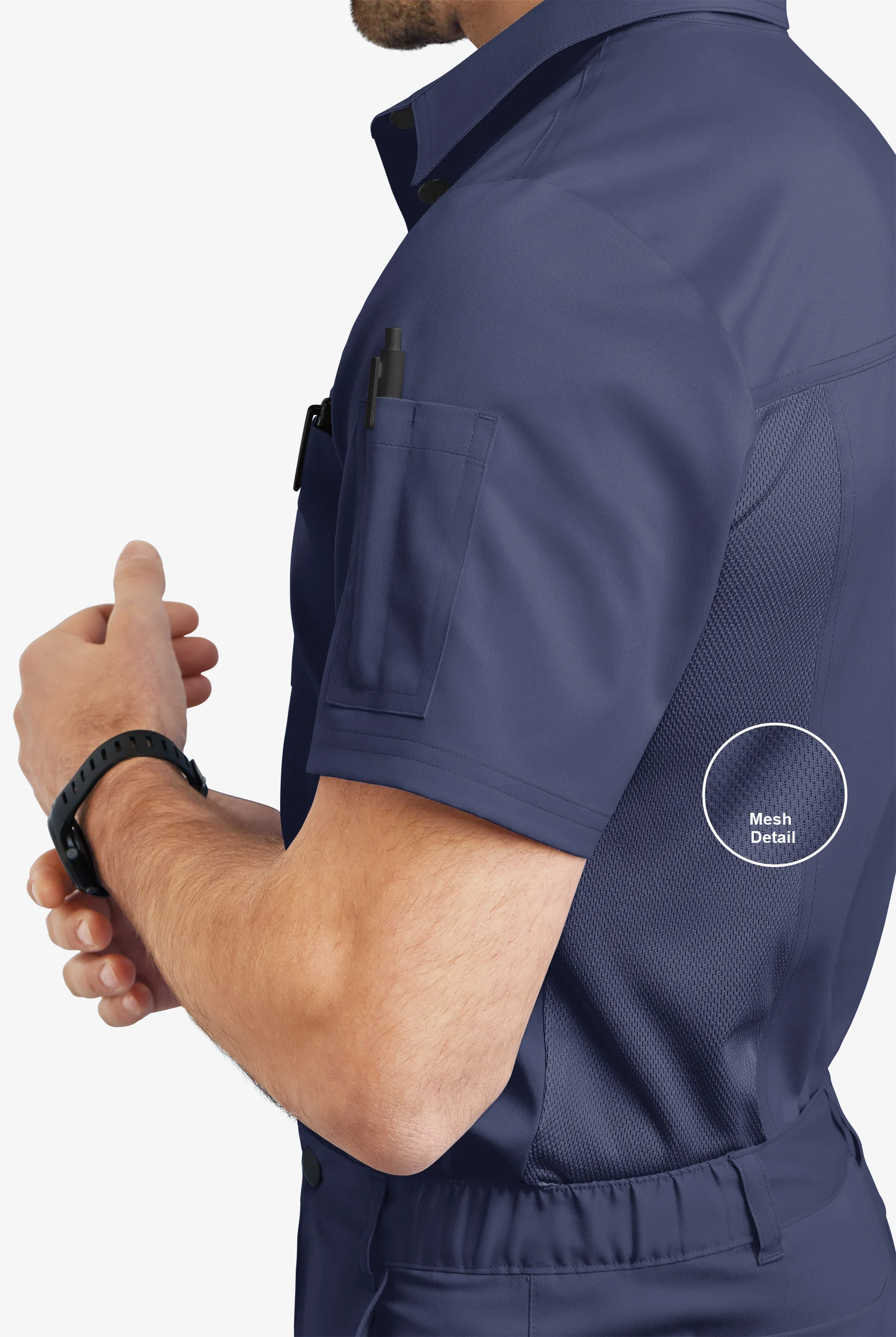 Advantage STRETCH Men's 3-Pocket Short Sleeve Polo with Back Air-Mesh Panels