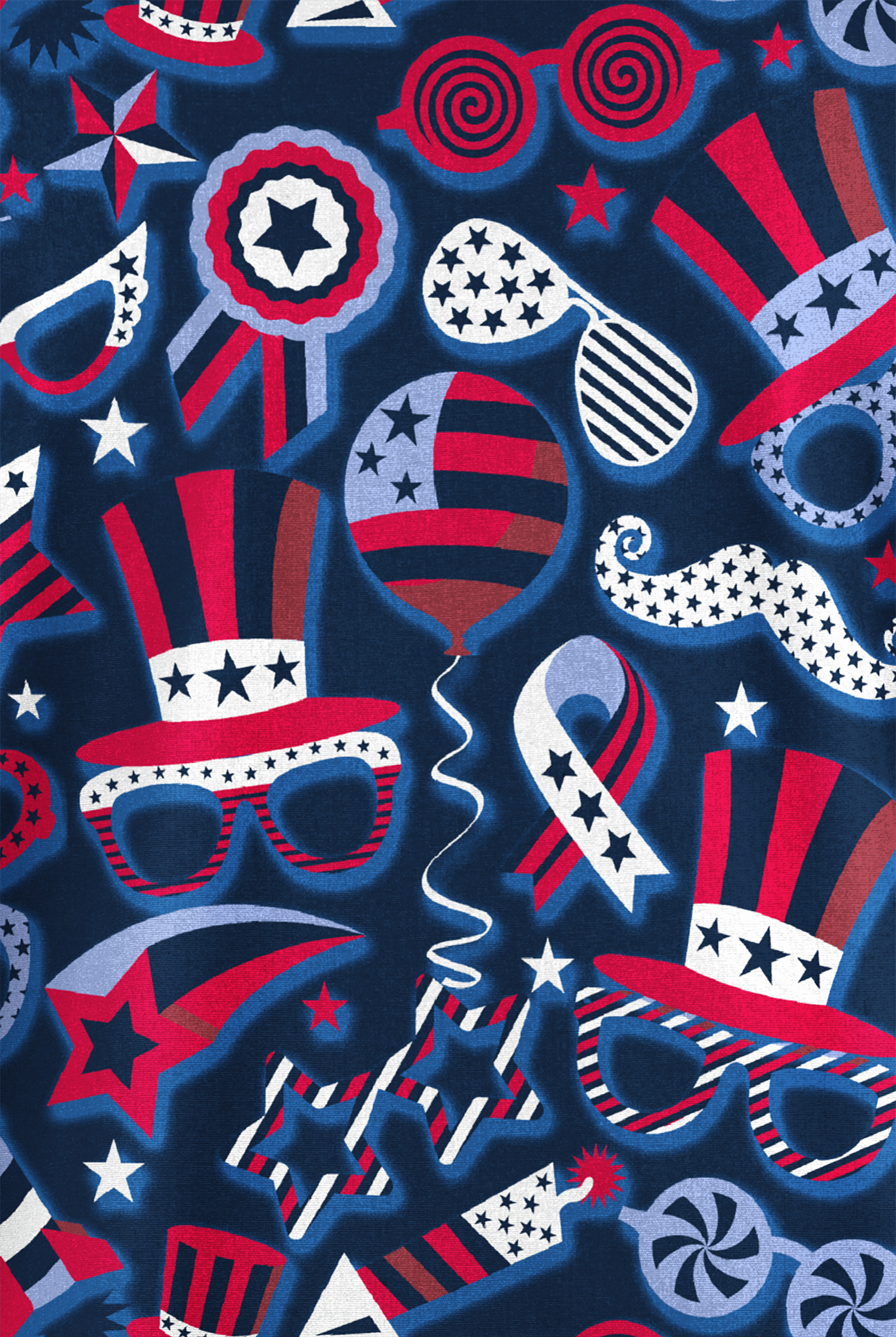 Butter-Soft Originals Stars & Stripes Navy Women's 2-Pocket Classic Fit V-Neck Print Scrub Top