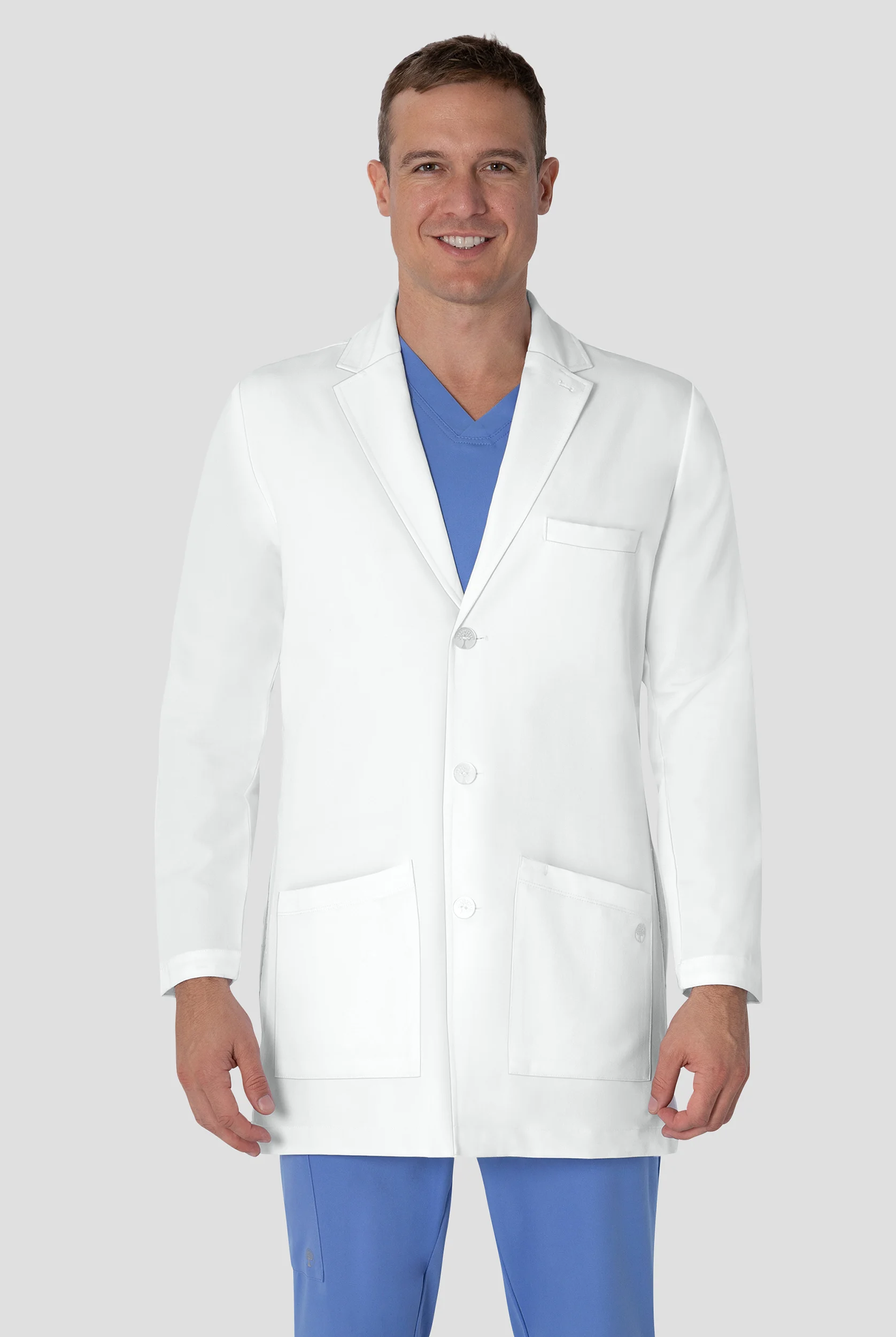 Healing Hands White Coat Modernist Men's 35 1/2" 5-Pocket STRETCH Lab Coat