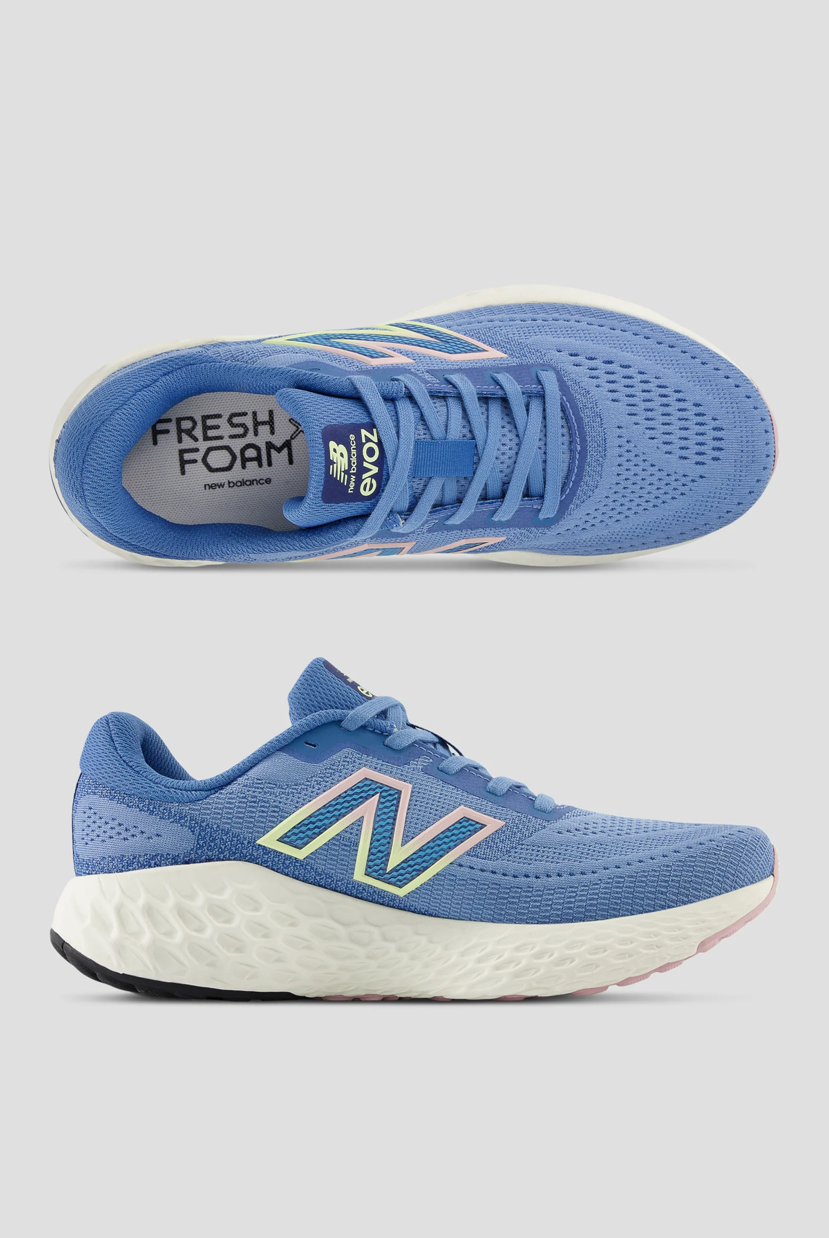 New Balance Women's Fresh Foam X EVOZ Blue Laguna Athletic Lace Up Shoes