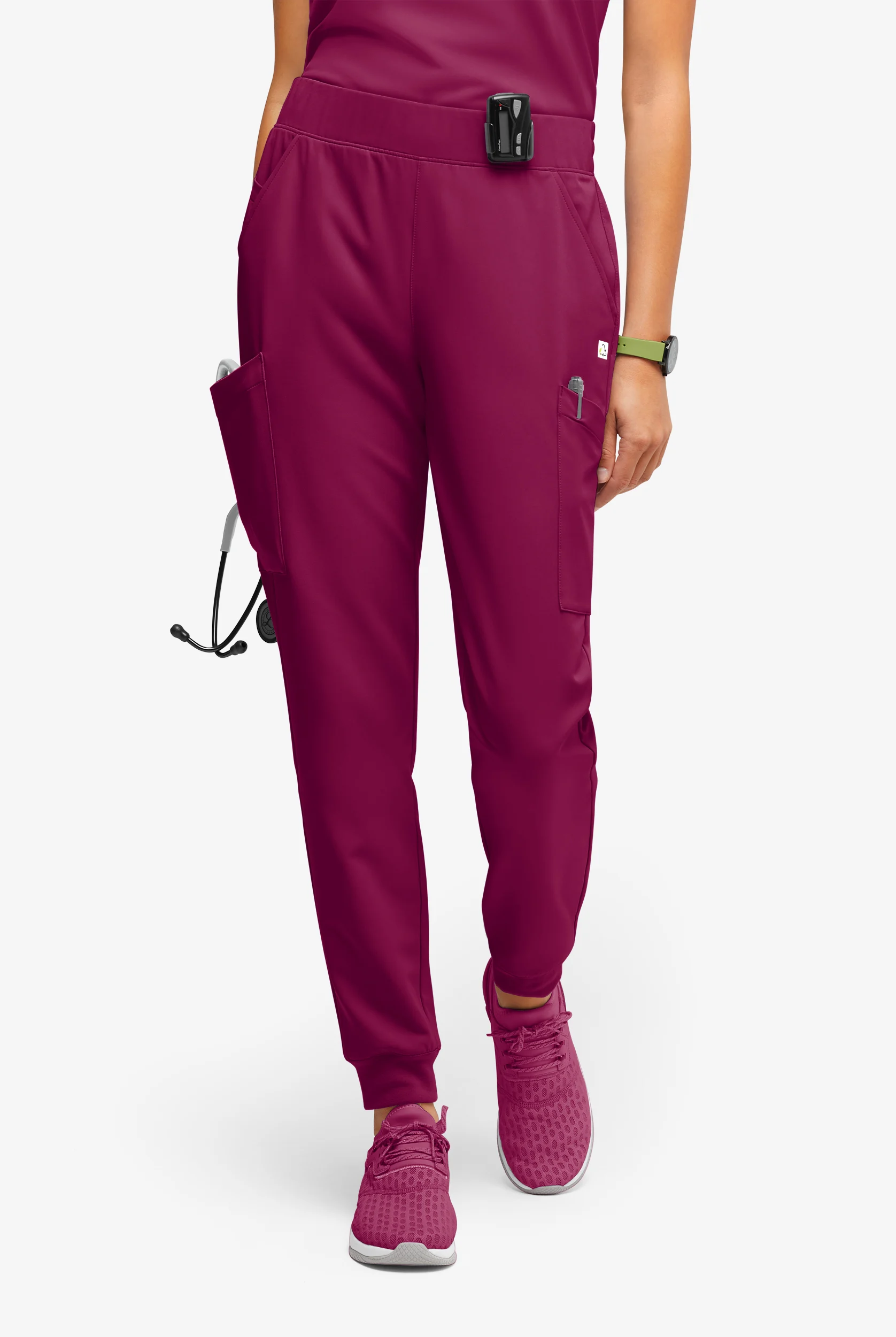 ReSurge Amber Women's Modern 7-Pocket Flat Front Slim Leg Jogger Scrub Pants