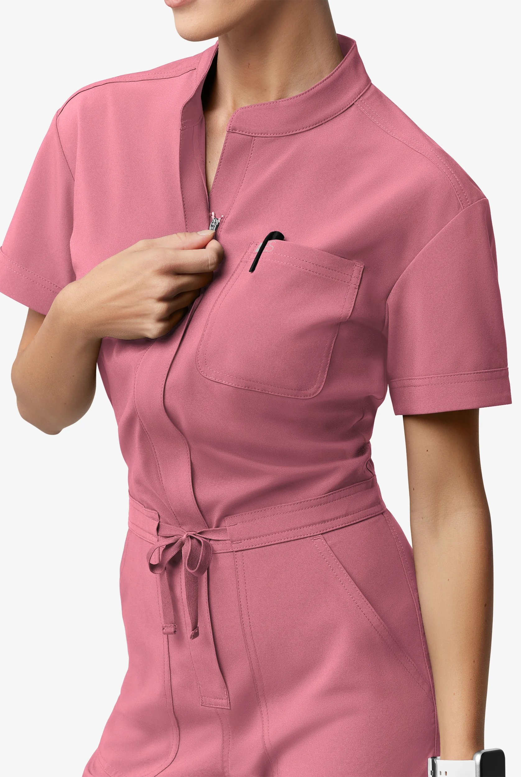 Mono médico Easy STRETCH Allie con mangas cortas y 6 bolsillos para mujer