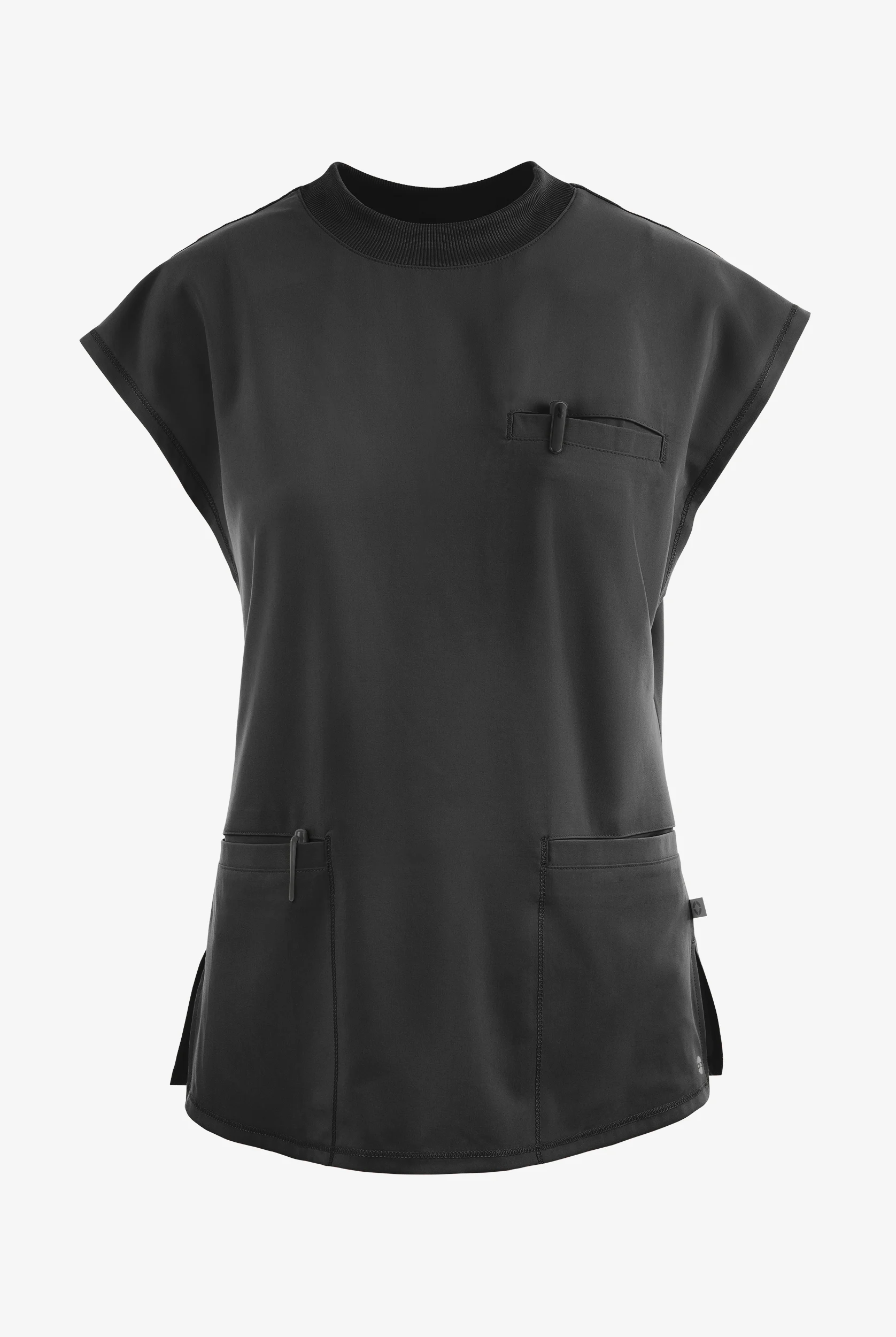 Infinity Women's 4-Pocket STRETCH Dolman Sleeve Rib-Knit Mock Neck Scrub Top