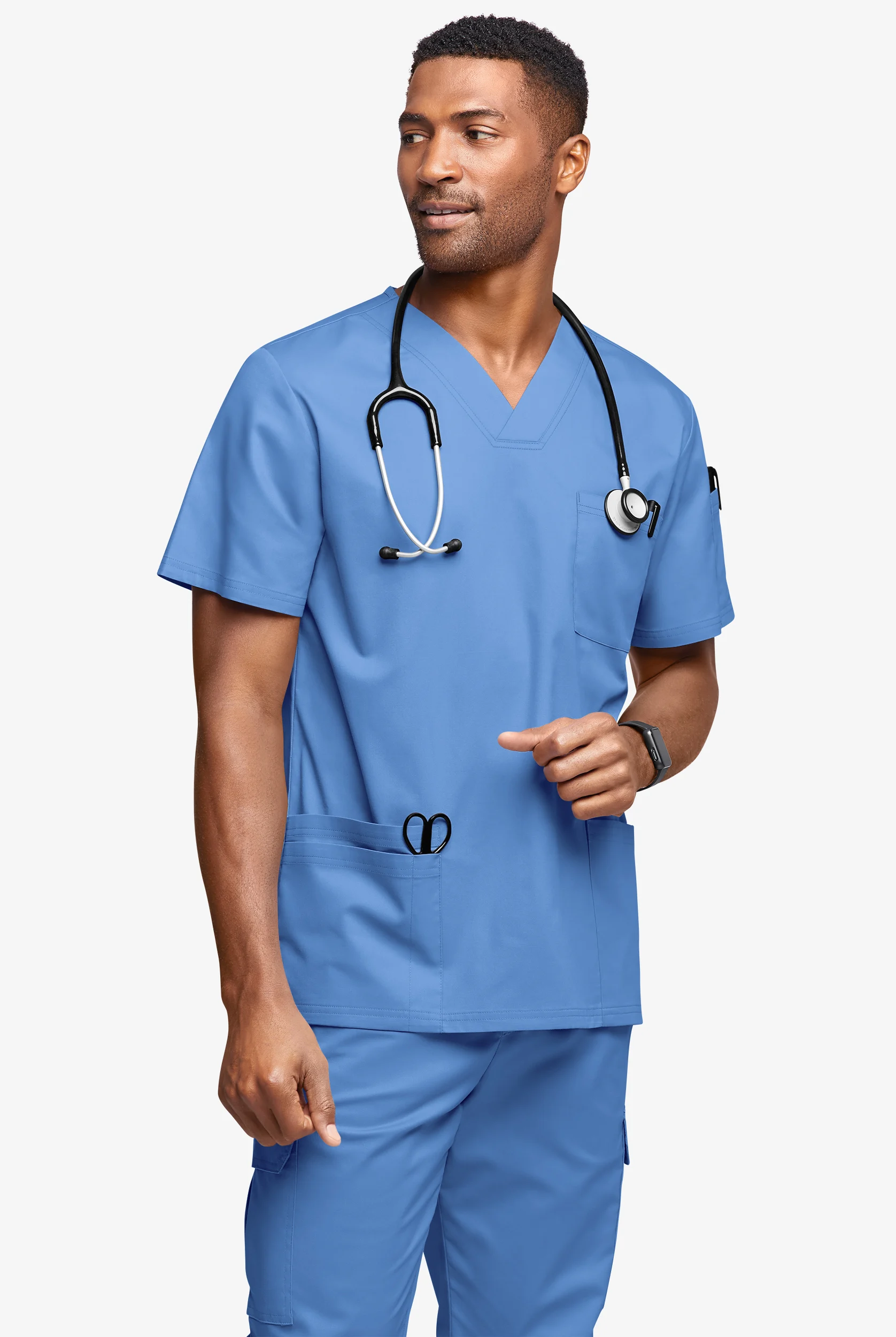 Butter-Soft STRETCH Men's 6-Pocket V-Neck Scrub Top