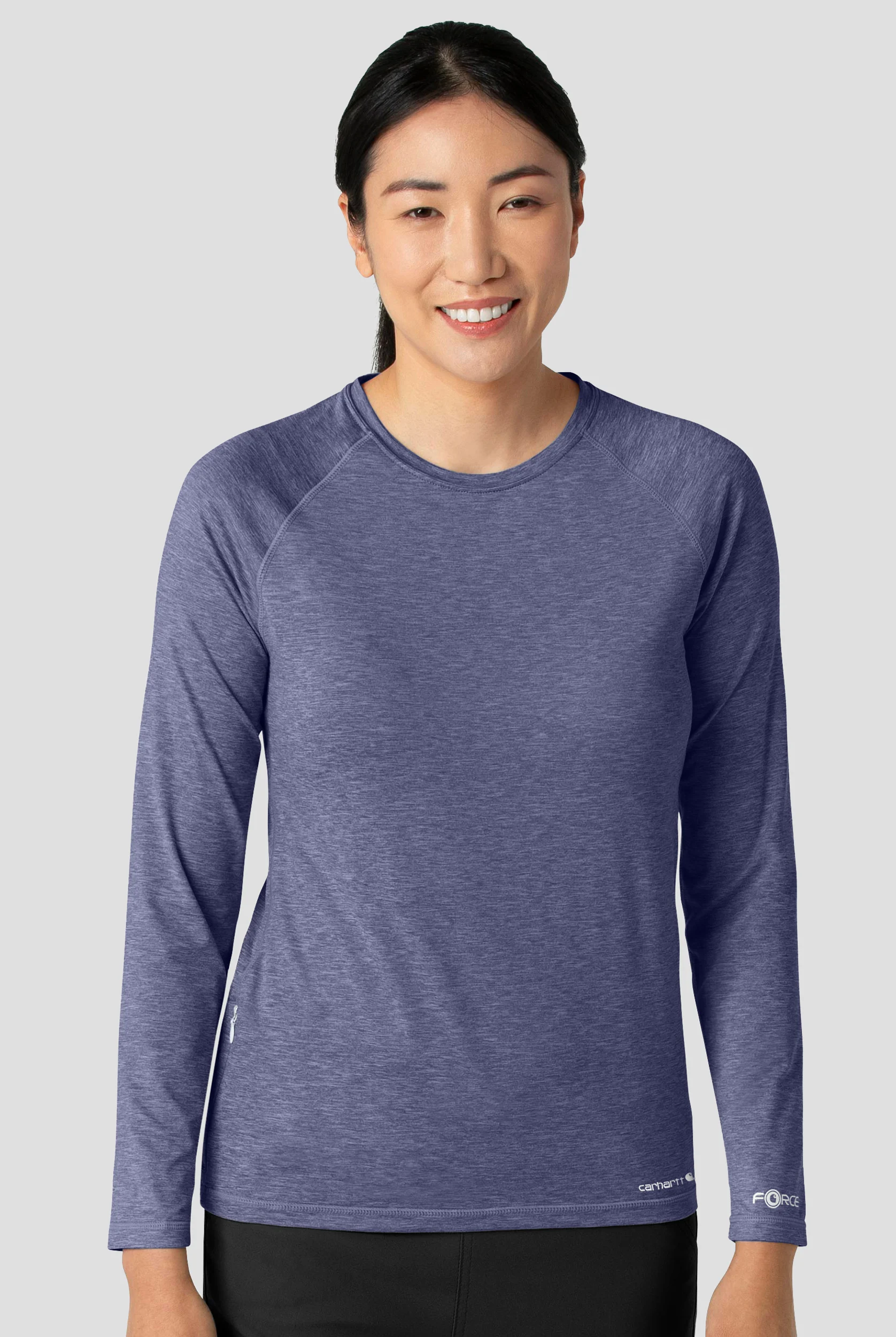 Carhartt Women's Force 1-Pocket Raglan Sleeve Crew Neck Heathered Underscrub