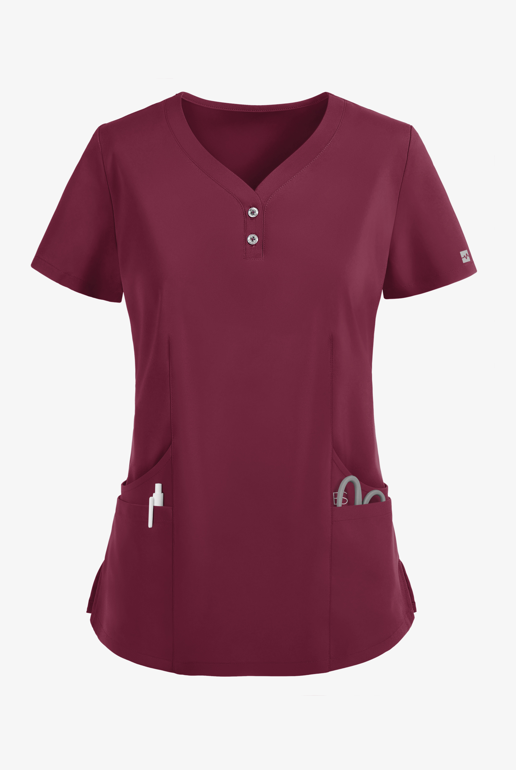 Easy STRETCH Demi Women's 4-Pocket Henley Scrub Top