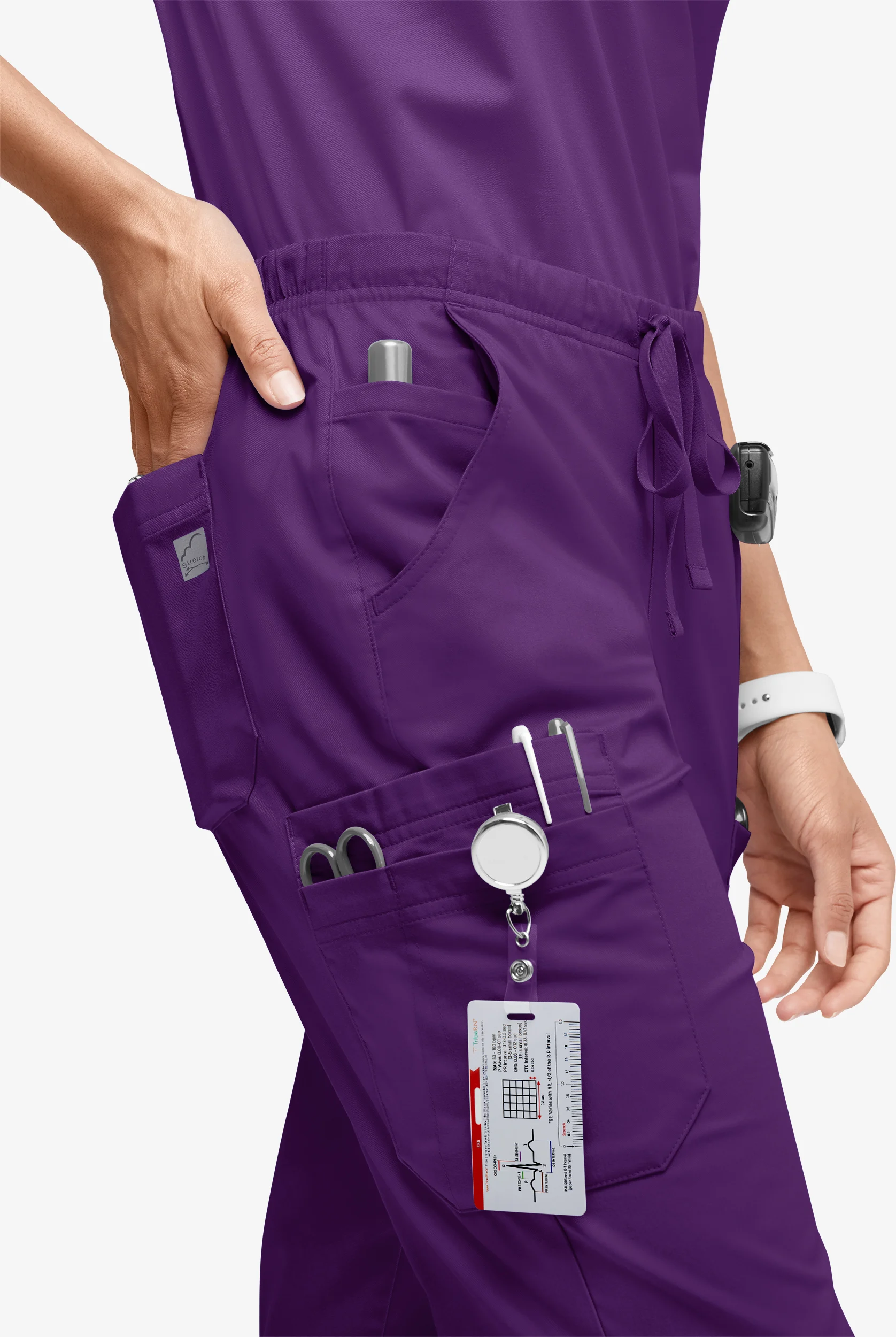 Butter-Soft STRETCH Women&rsquo;s 10-Pocket Mid Rise Straight Leg Scrub Pant