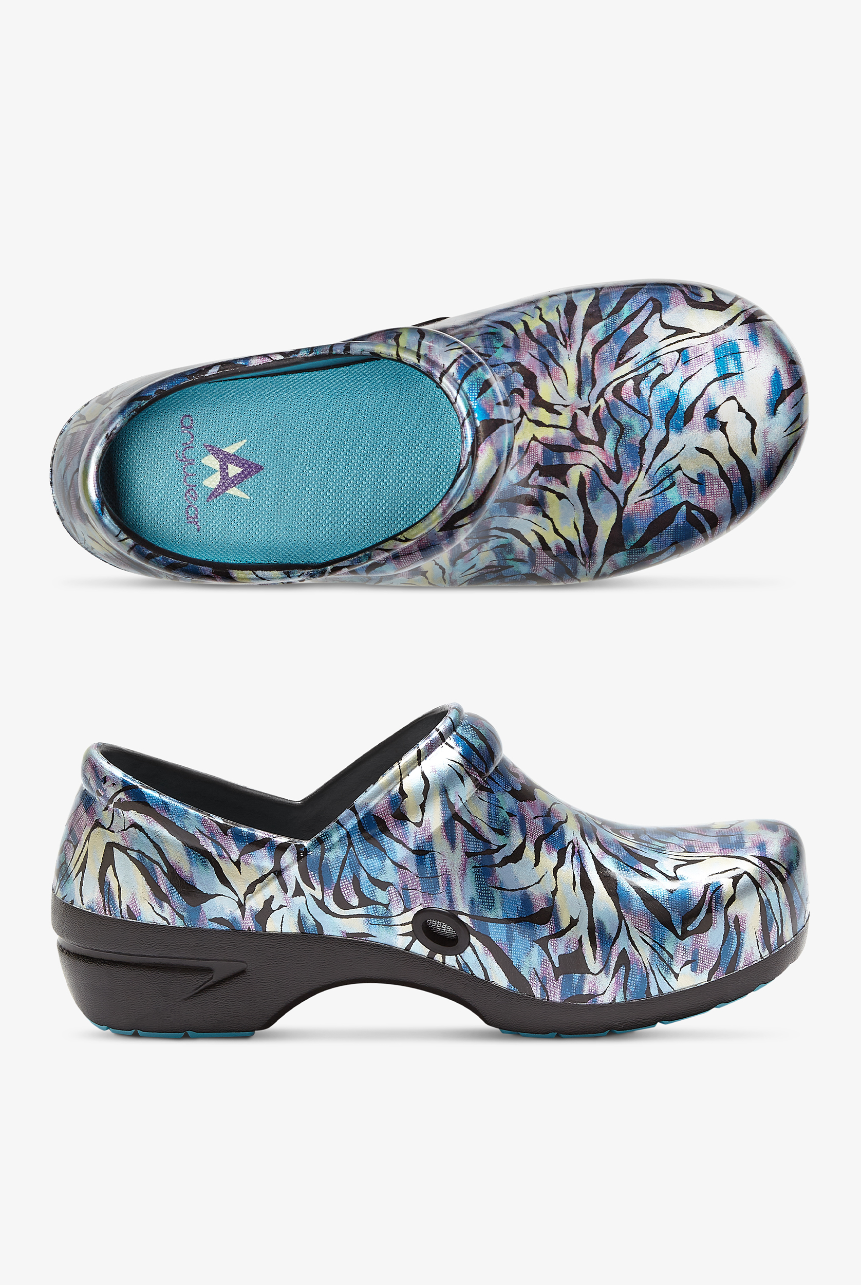 Anywear Women's SR Angel Iridescent Glam Nursing Clogs