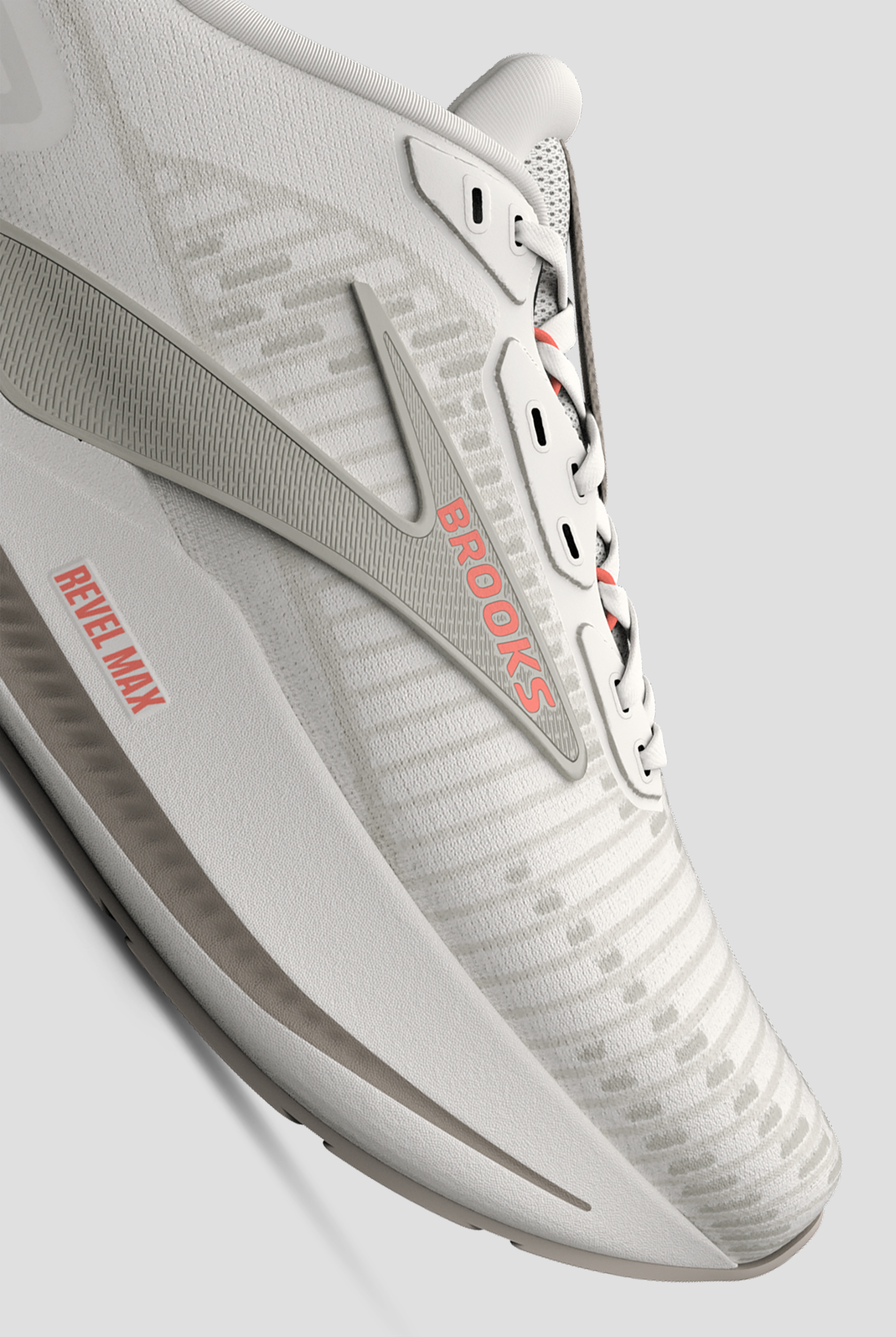 Brooks Women's Revel Max Coconut/Chateau/Peach Athletic Lace Up Shoes