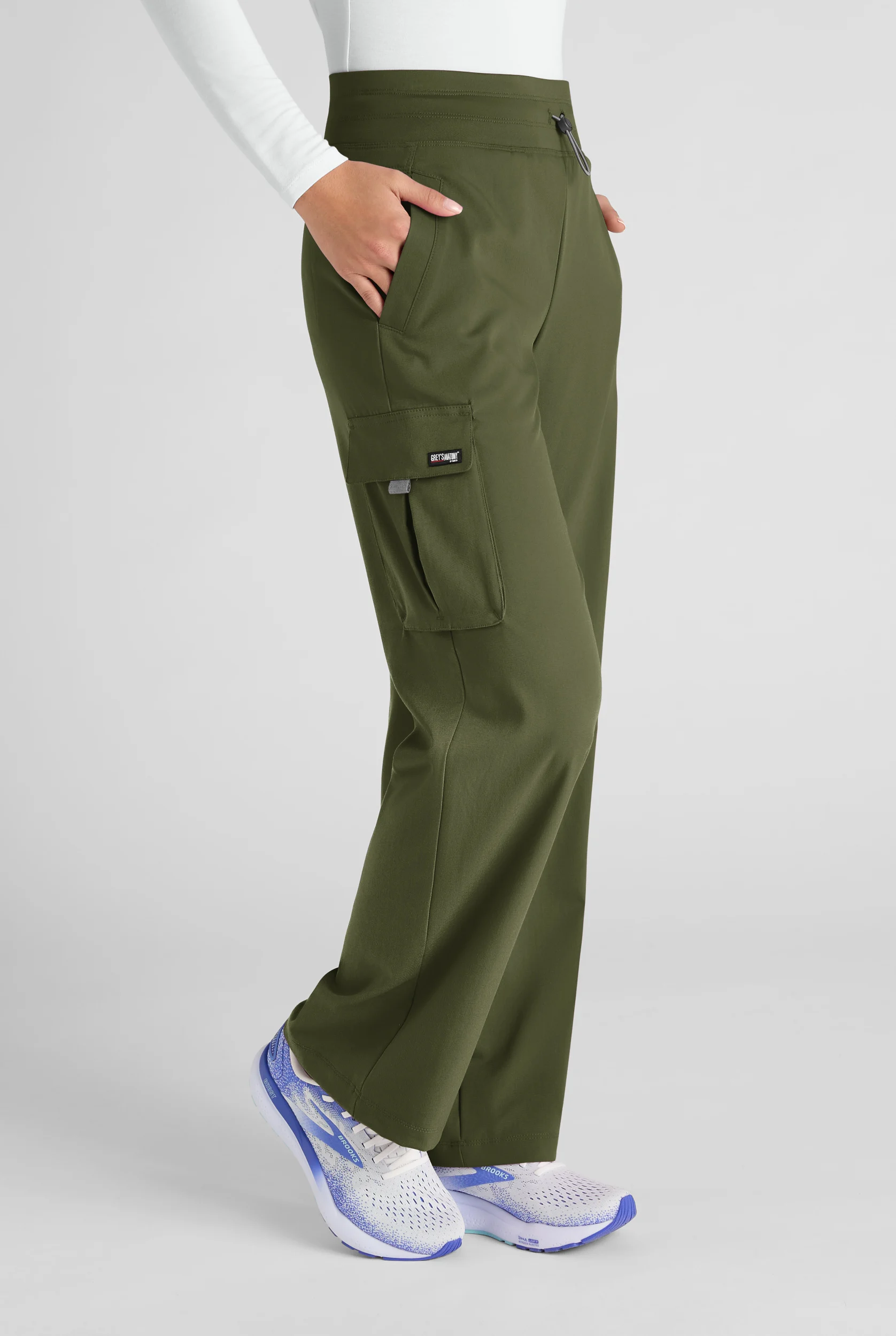 Grey's Anatomy by Barco Emerge Teagan Women's 6-Pocket STRETCH High-Rise Wide Leg Scrub Pants - Petite