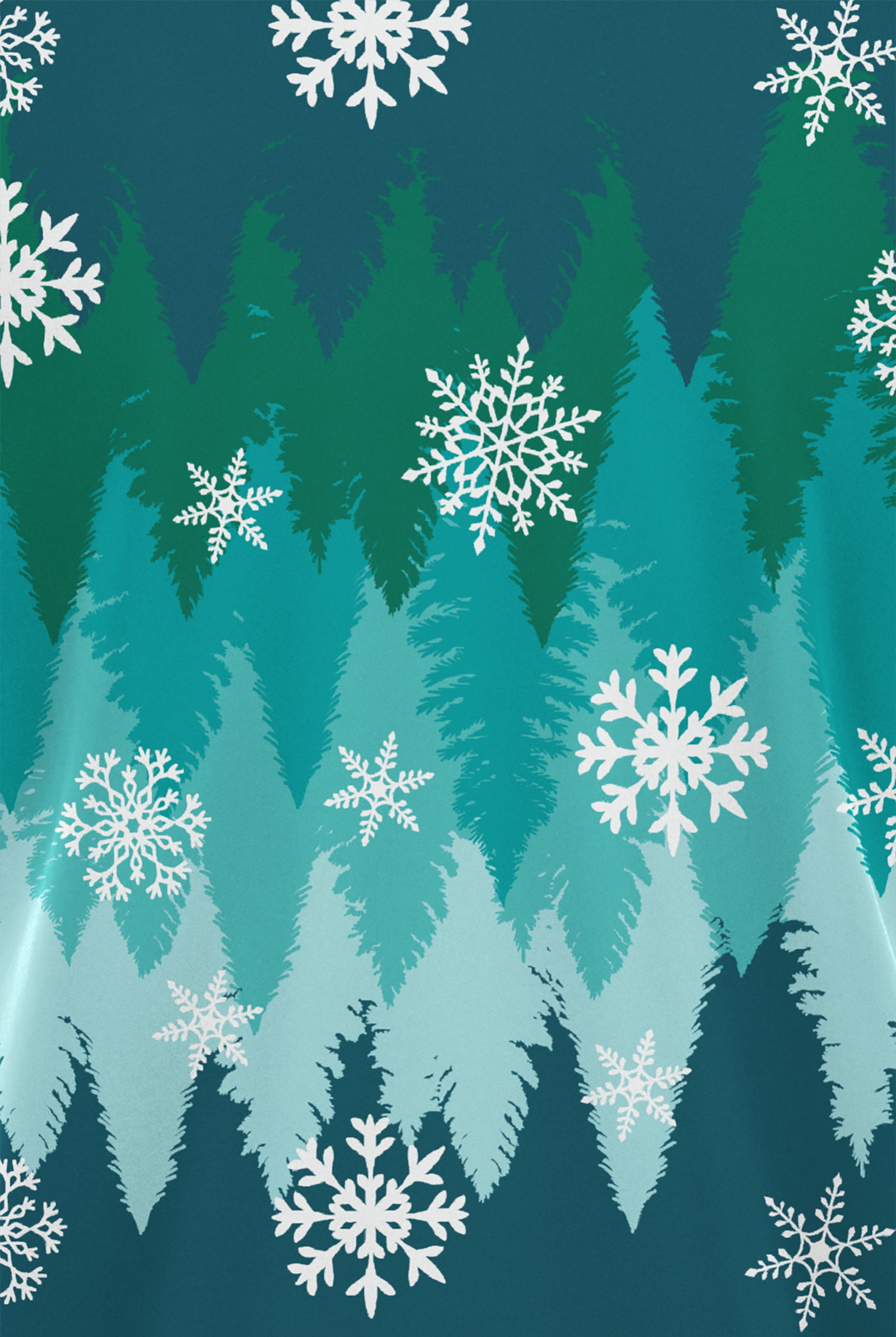 Blusa médica estampada Butter-soft STRETCH Drifting Snowflakes Caribbean Blue con cuello en V y 2 bolsillos para mujer