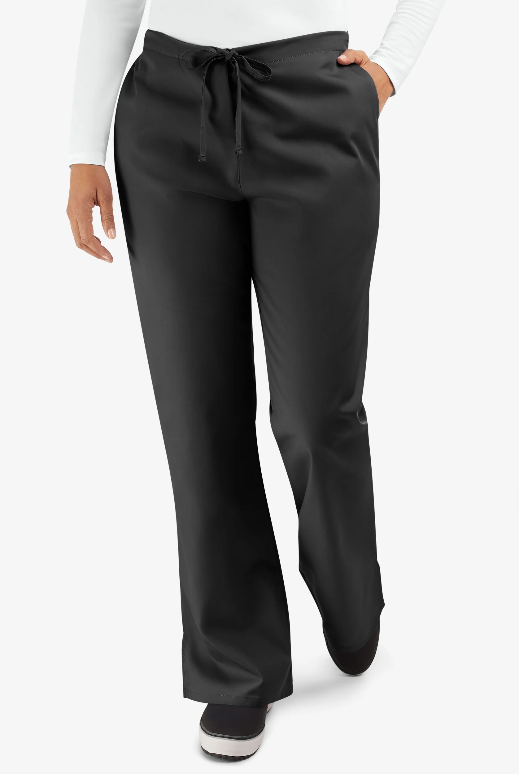 Cherokee Workwear Women's 3-Pocket Flare Leg Drawstring Scrub Pants - Petite