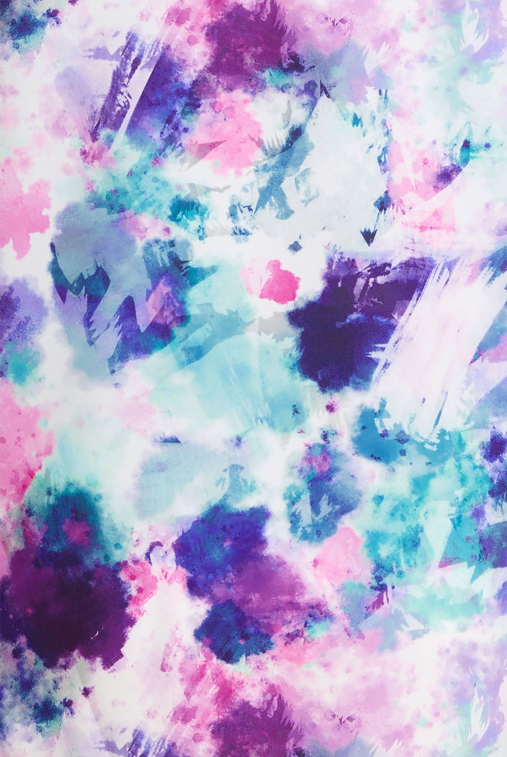 Wink Futuristic Floral Tie-Dye Women's 3-Pocket STRETCH Y-Neck Print Scrub Top