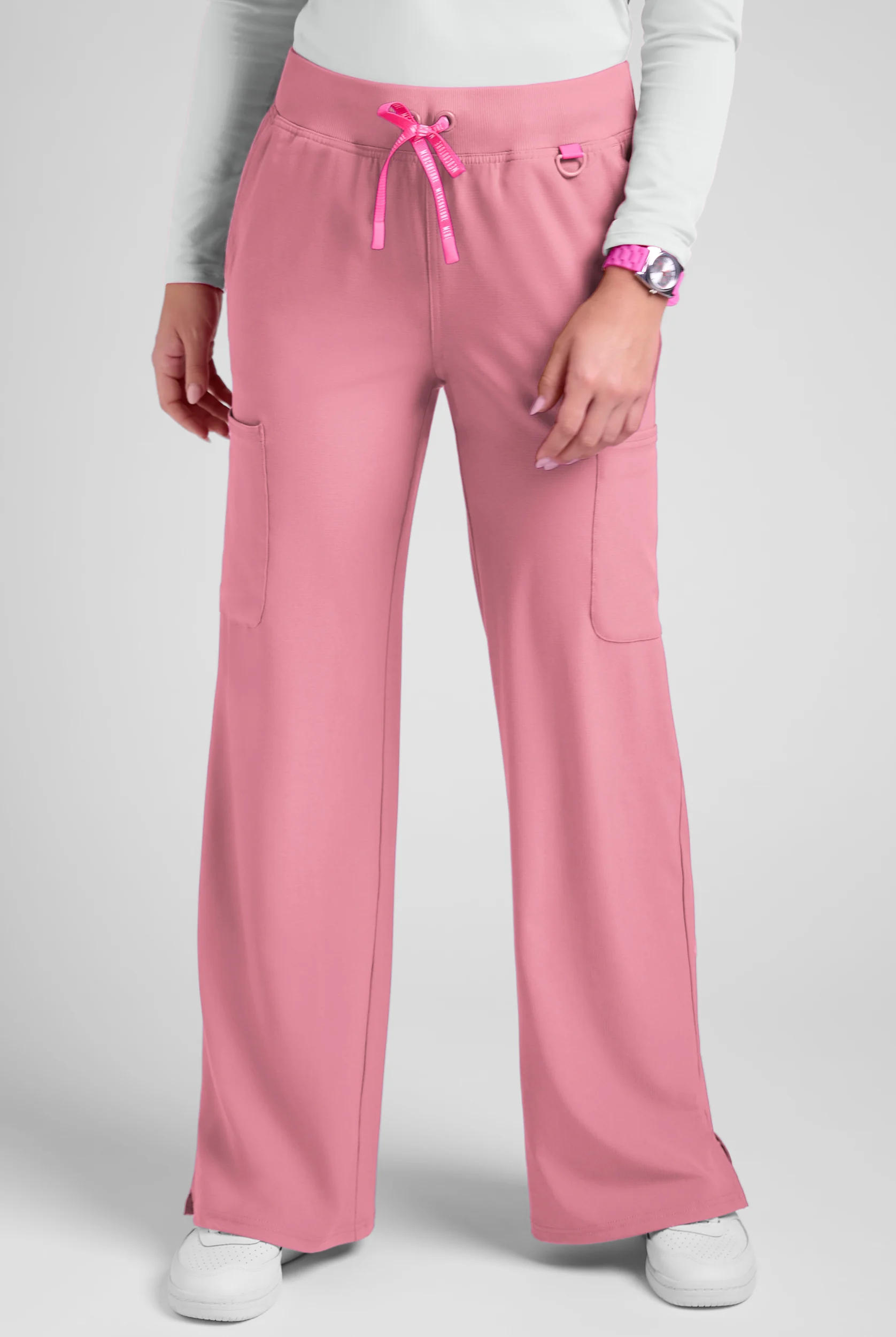 Med Couture Amp Women's 5-Pocket STRETCH High-Rise Wide Leg Cargo Scrub Pant
