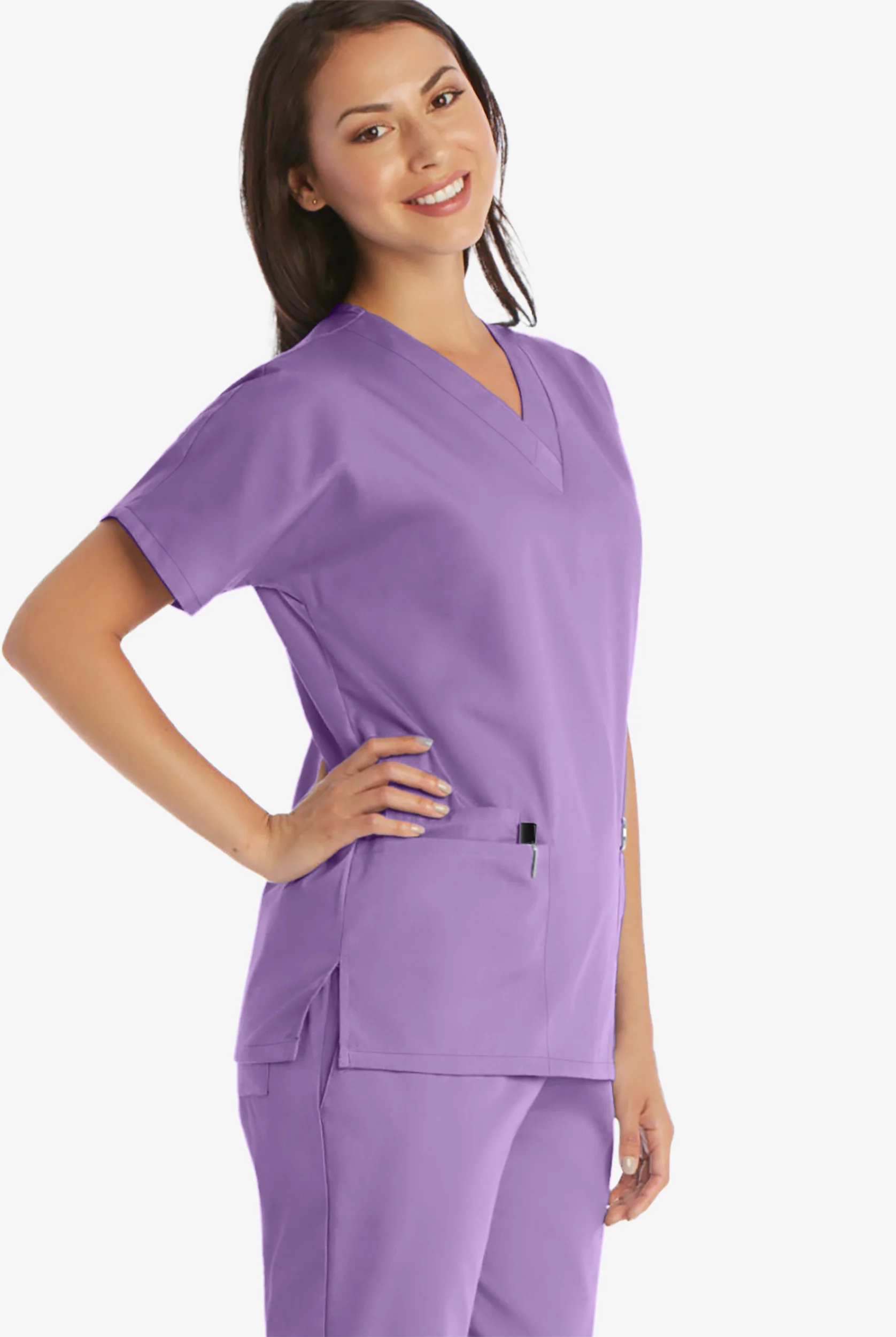 Blusa m&eacute;dica Cherokee Workwear con cuello en V y 3 bolsillos para mujer