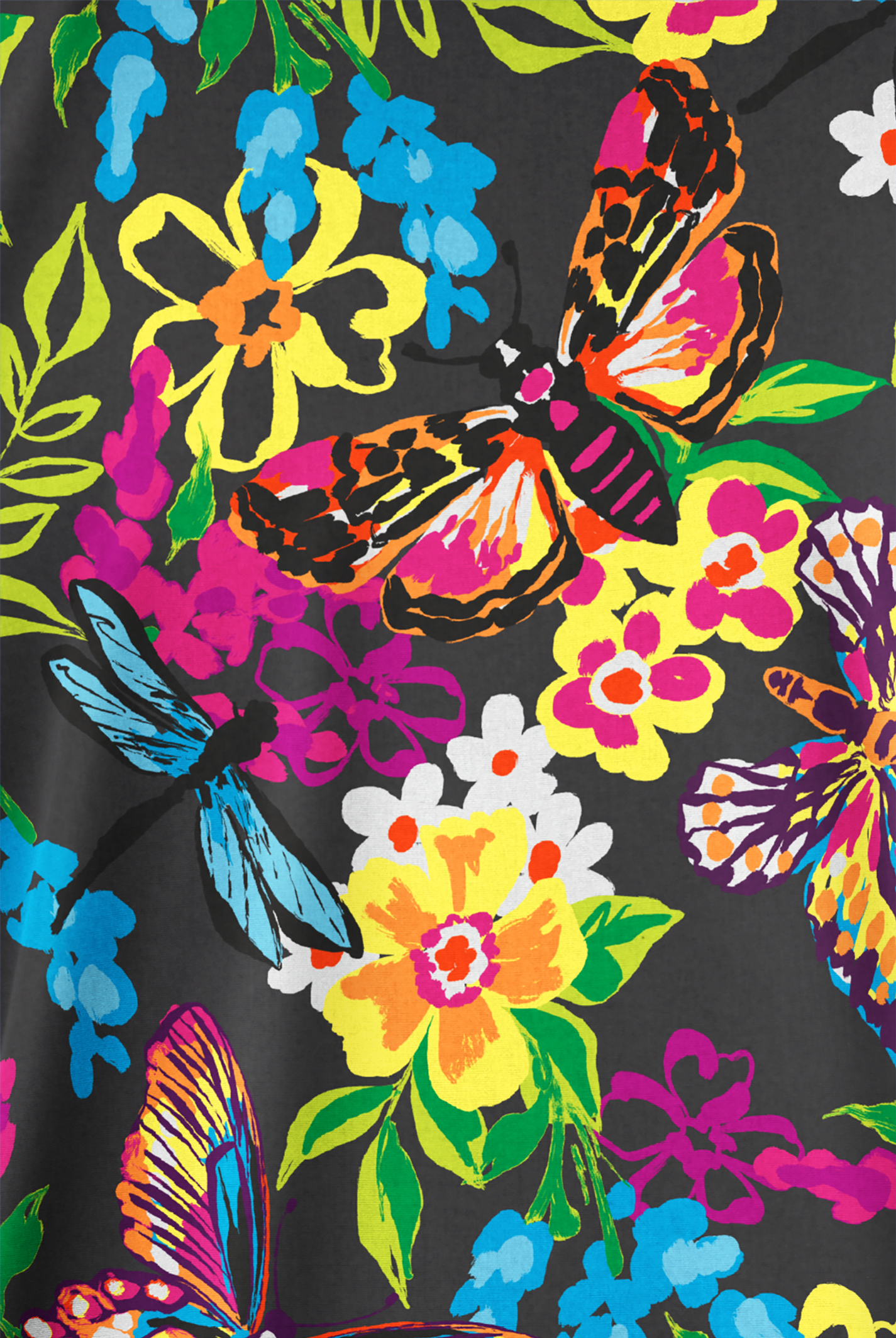 Butter-Soft Originals Summer Garden Pewter Women's 2-Pocket V-Neck Print Scrub Top