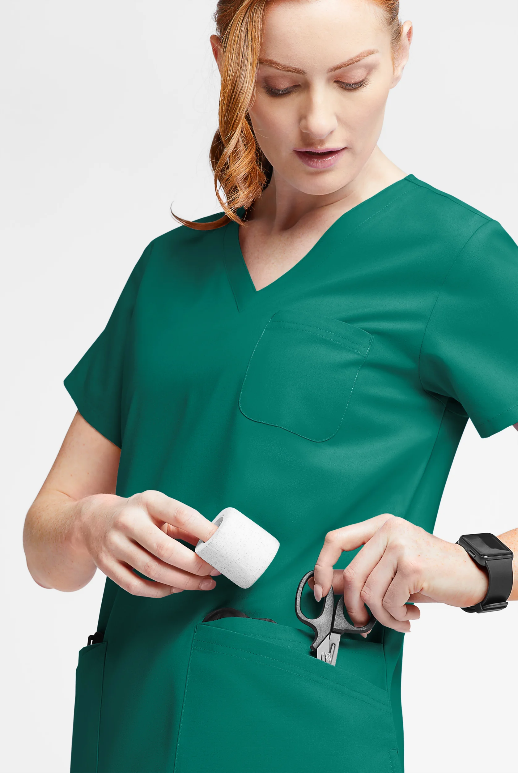 Butter-Soft Originals Women's 7-Pocket Curved V-Neck Scrub Top