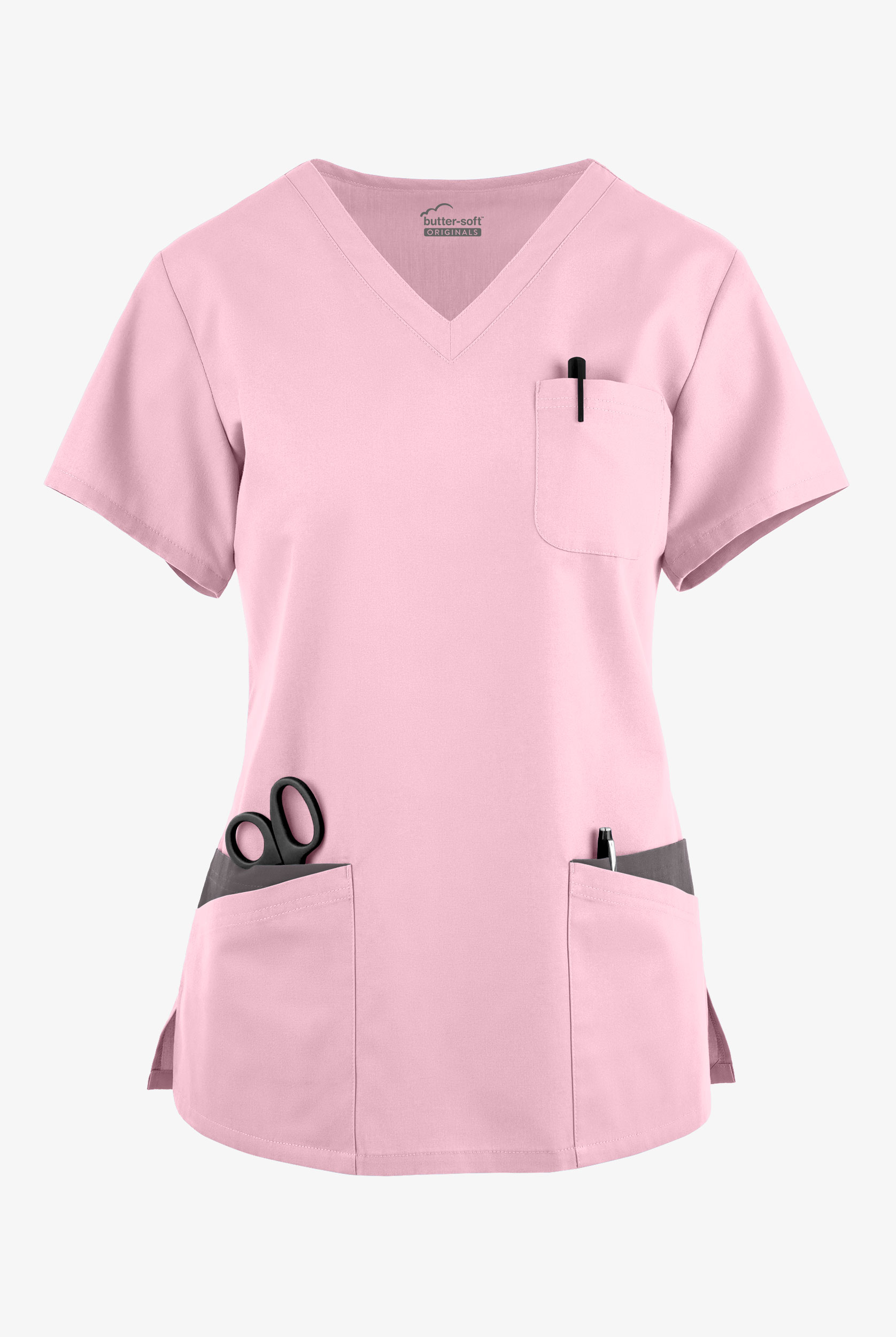 Butter-Soft Originals Women's 7-Pocket Rounded V-Neck Scrub Top