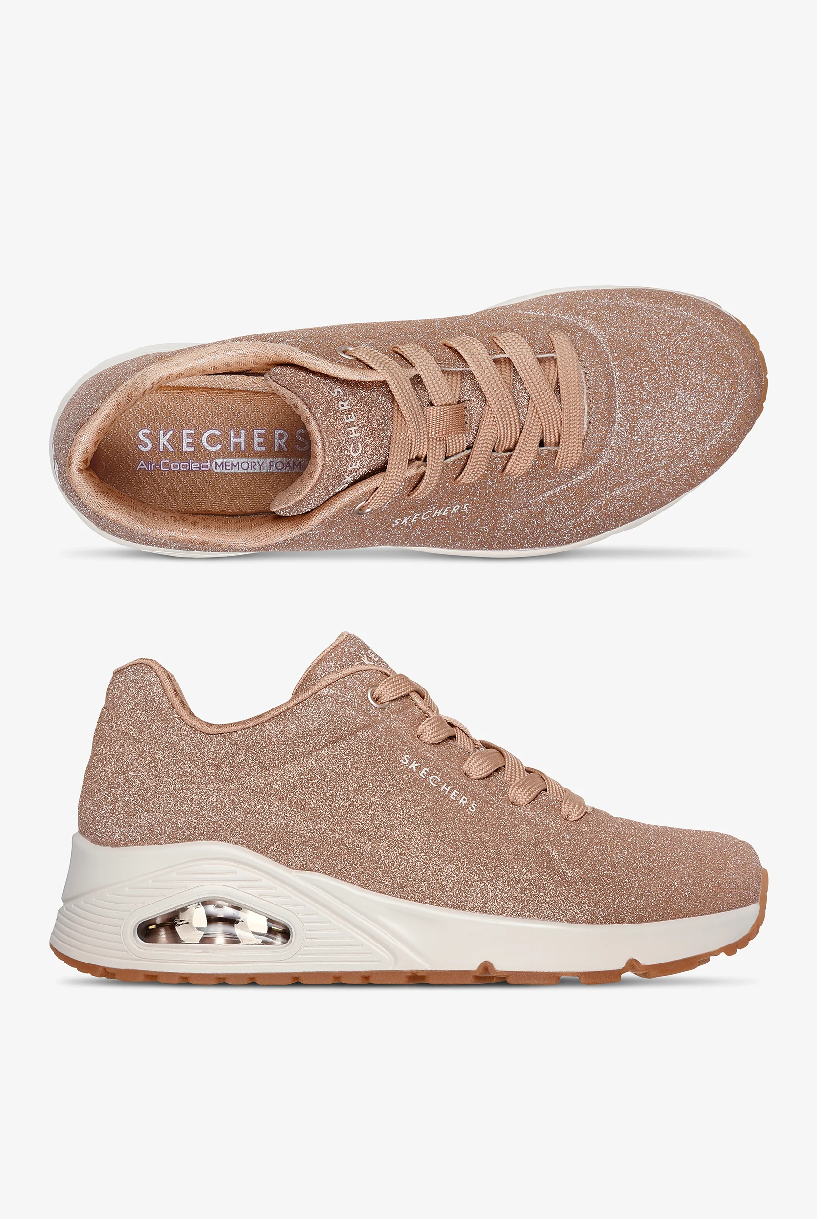 Zapatillas deportivas de enfermer&iacute;a Skechers Street UNO - GLITTER BOMB Fine Glitter con cordones