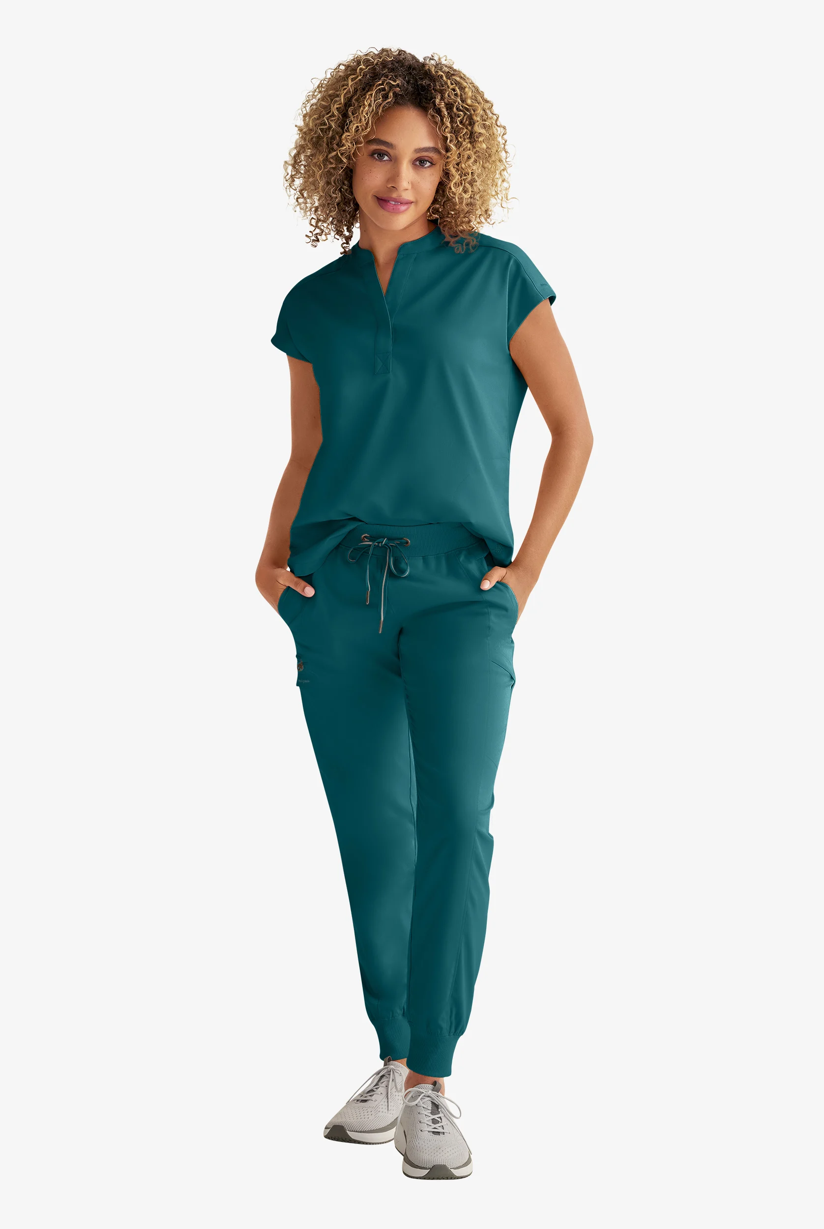 Healing Hands Purple Label Journey Women's 2-Pocket STRETCH Dolman Sleeve Mandarin Collar Scrub Top