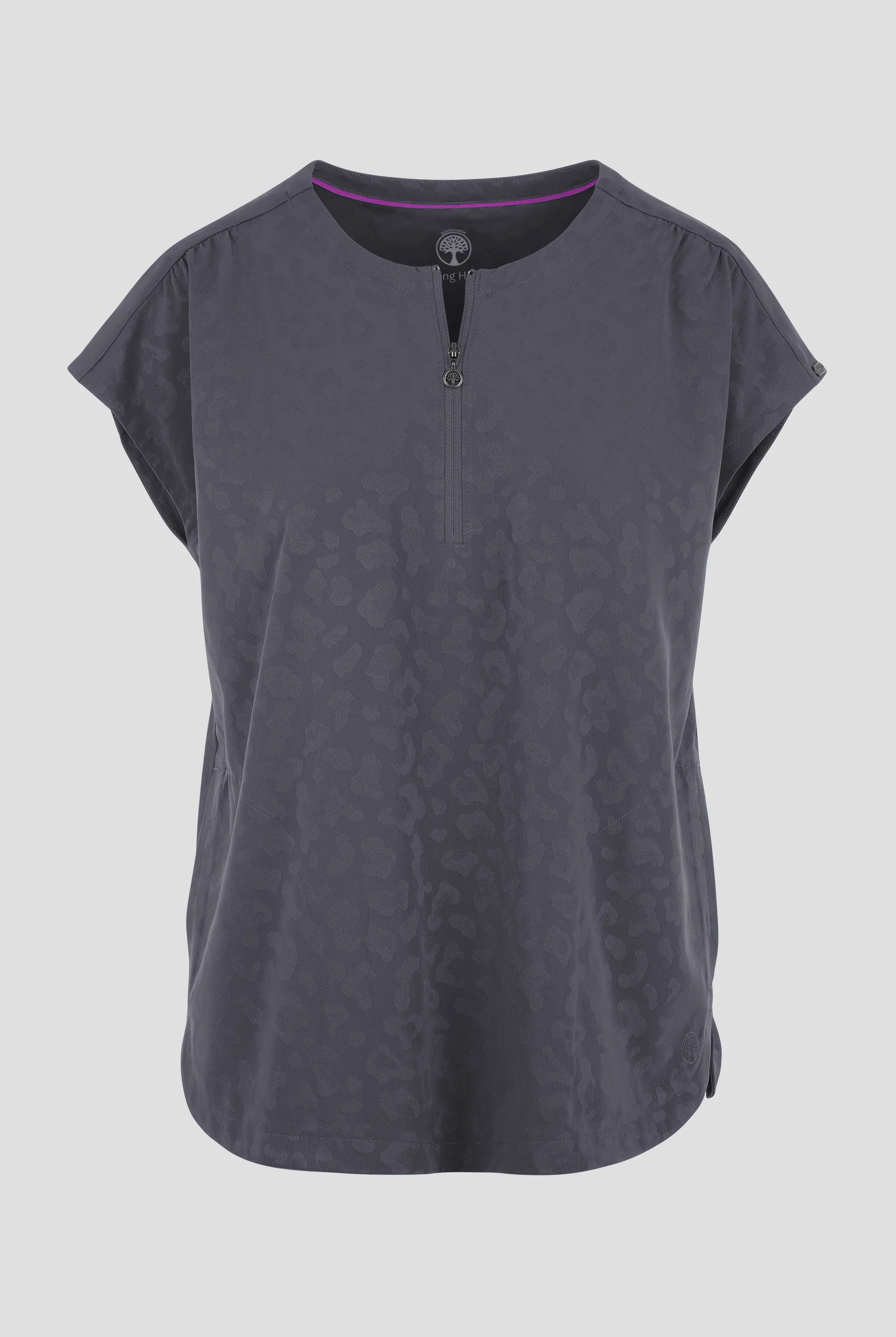 Blusa m&eacute;dica Healing Hands Purple Label Jayden STRETCH de jacquard con cremallera en el cuello y 2 bolsillos para mujer