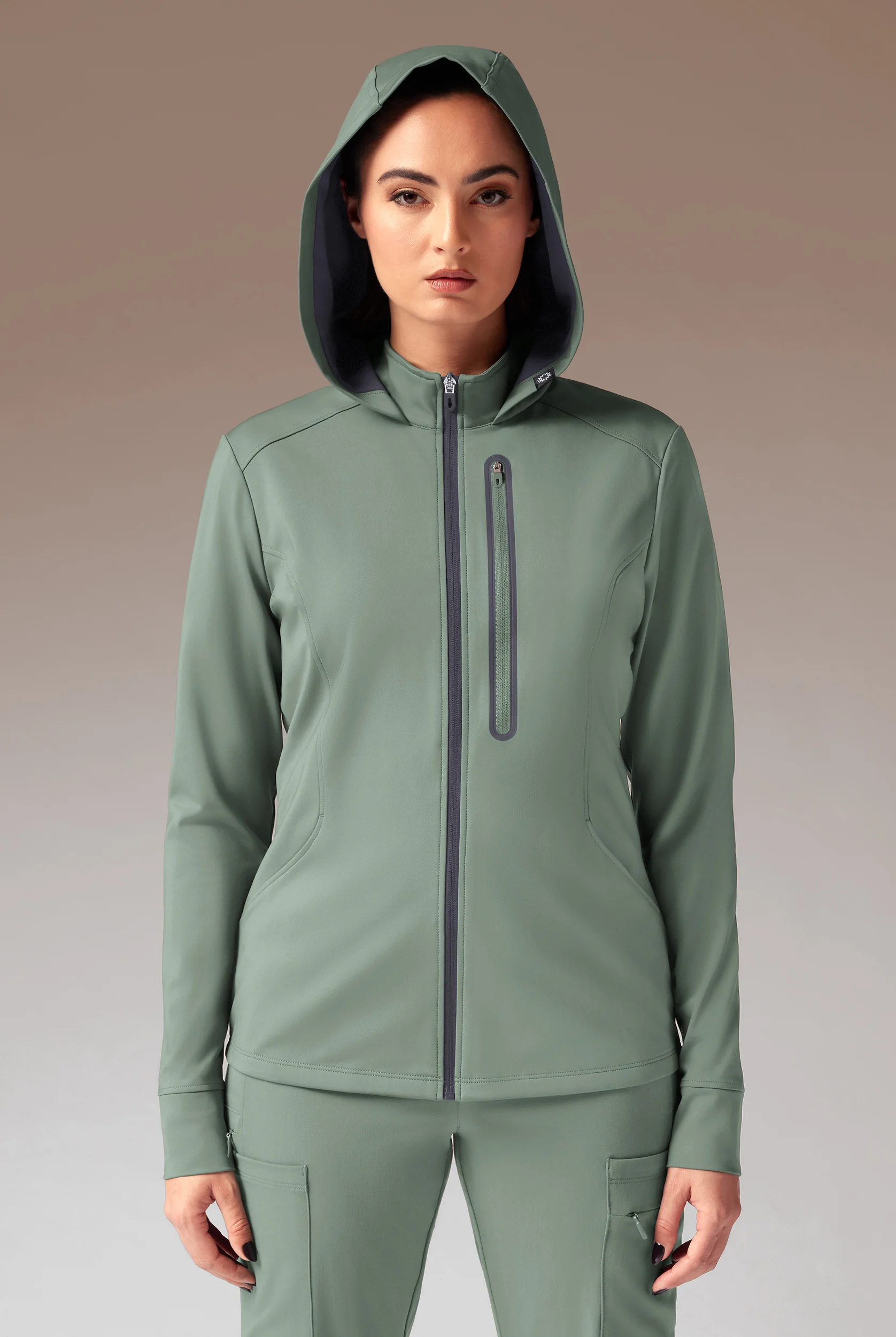 Hypothesis Super-Dermal Women’s Zip Front Multi-Pocket Scrub Jacket