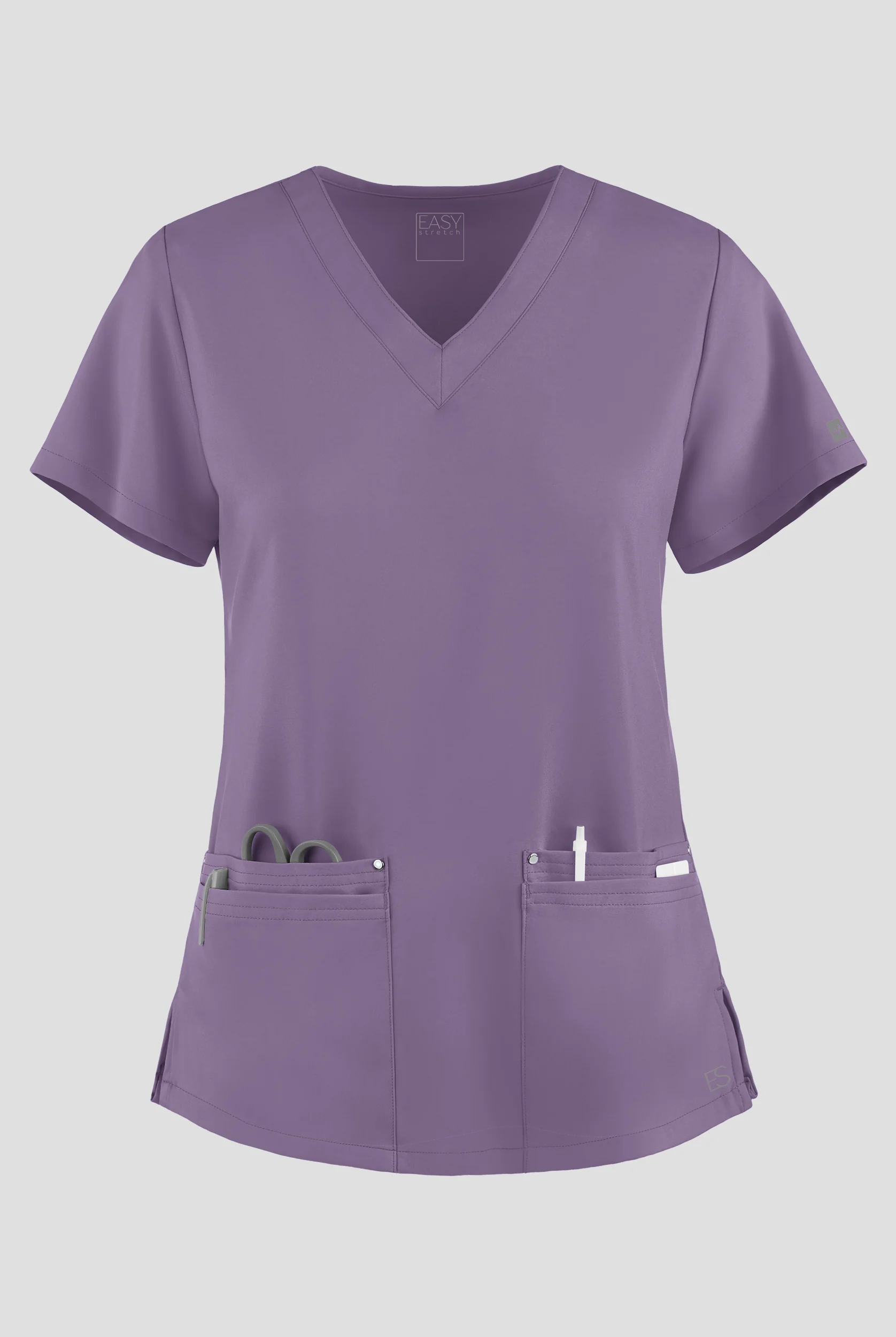 Easy STRETCH Lina Mitered Women's 4-Pocket V-Neck Scrub Top