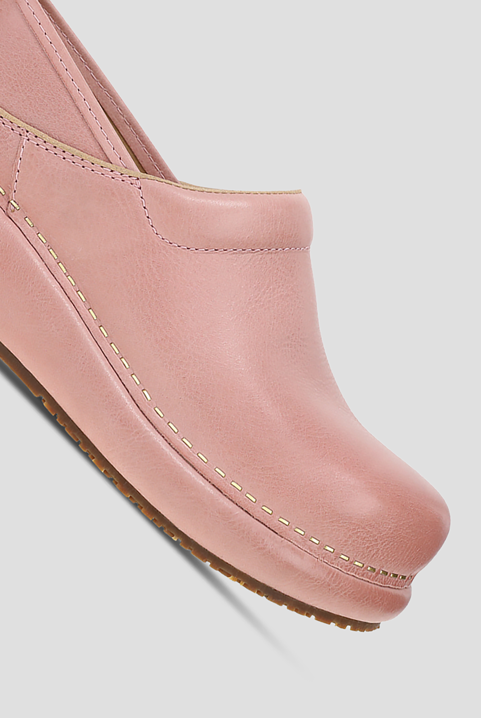 Dansko Women's Platform Pro Slip-Resistant Coral Distressed Leather Clogs