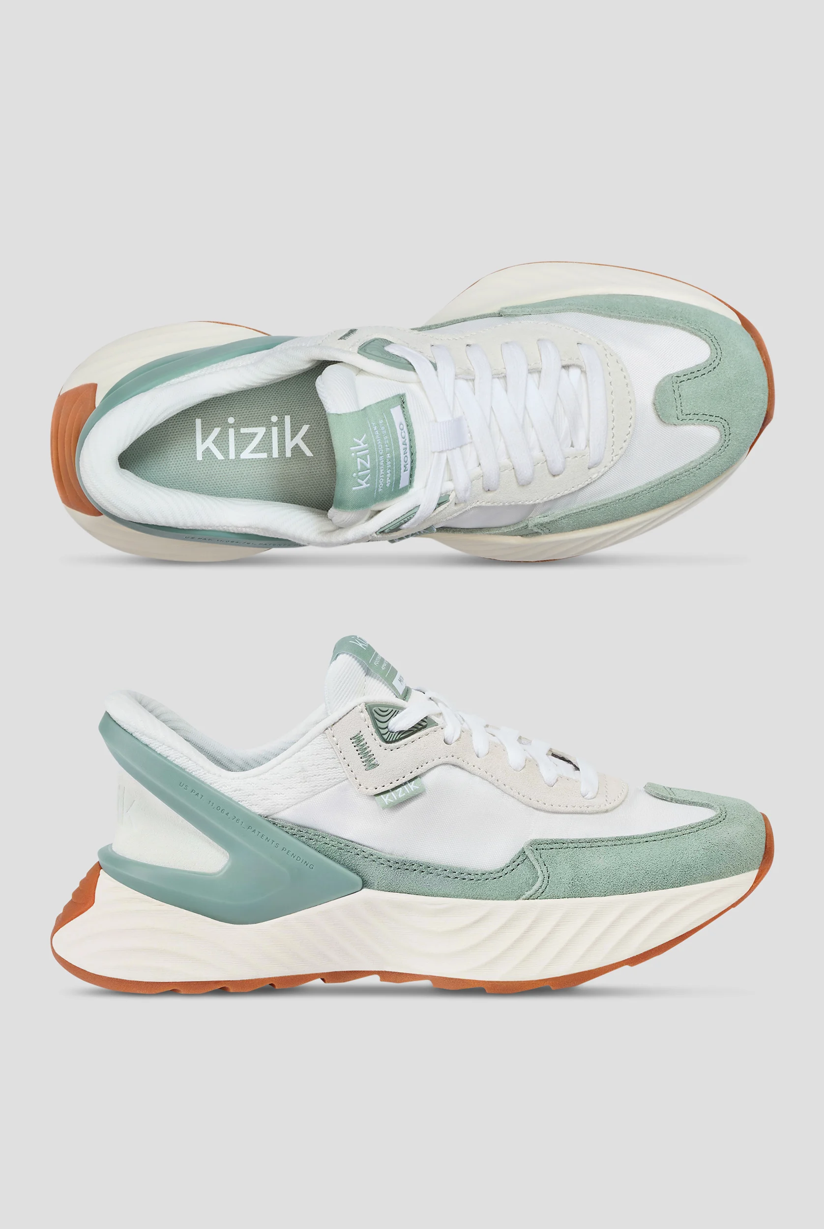 Kizik Monaco Women's White/Iceberg Green Hands Free Step-In Shoe