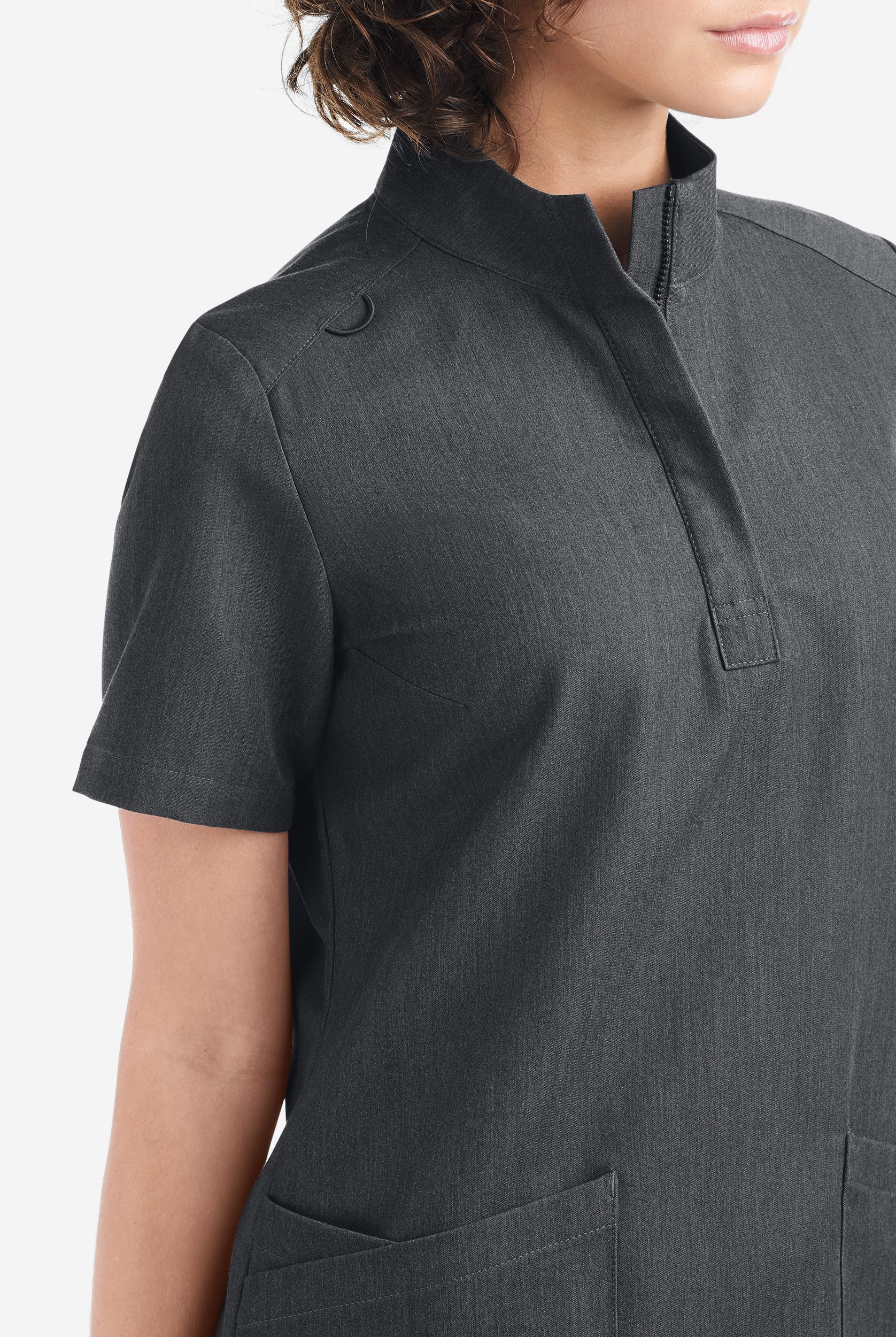 Movement by Butter-Soft Lyrae Women&rsquo;s 6-Pocket Zip Closure Neck Scrub Top