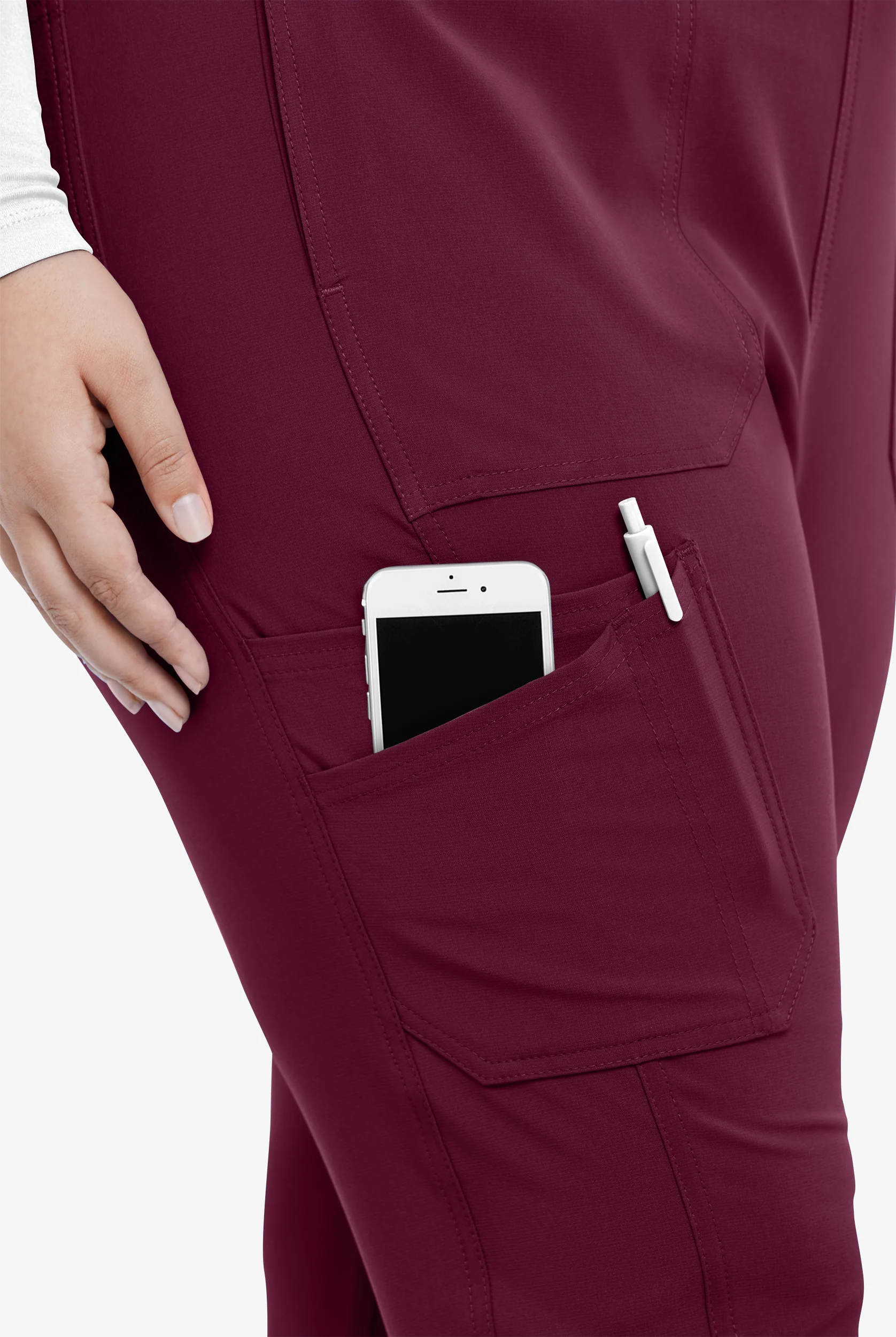 Cherokee iflex Women's 7-Pocket STRETCH Knit Waistband Cargo Jogger Scrub Pants