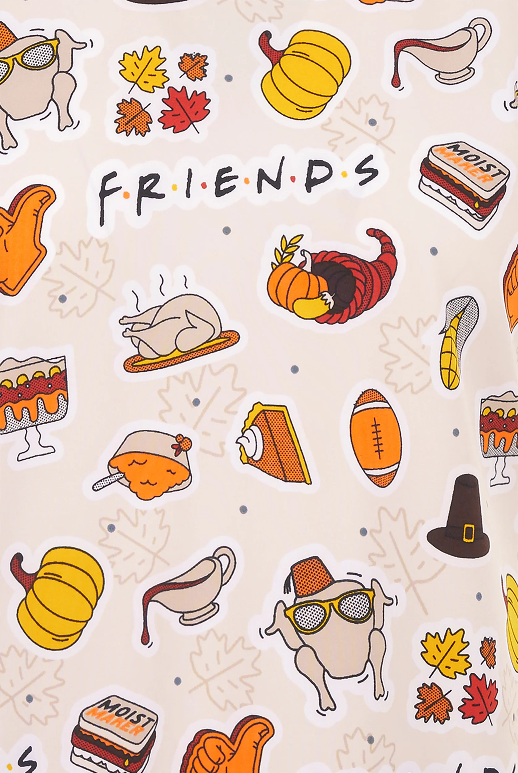 Tooniforms Friends Gathering Women's 3-Pocket STRETCH V-Neck Print Scrub Top