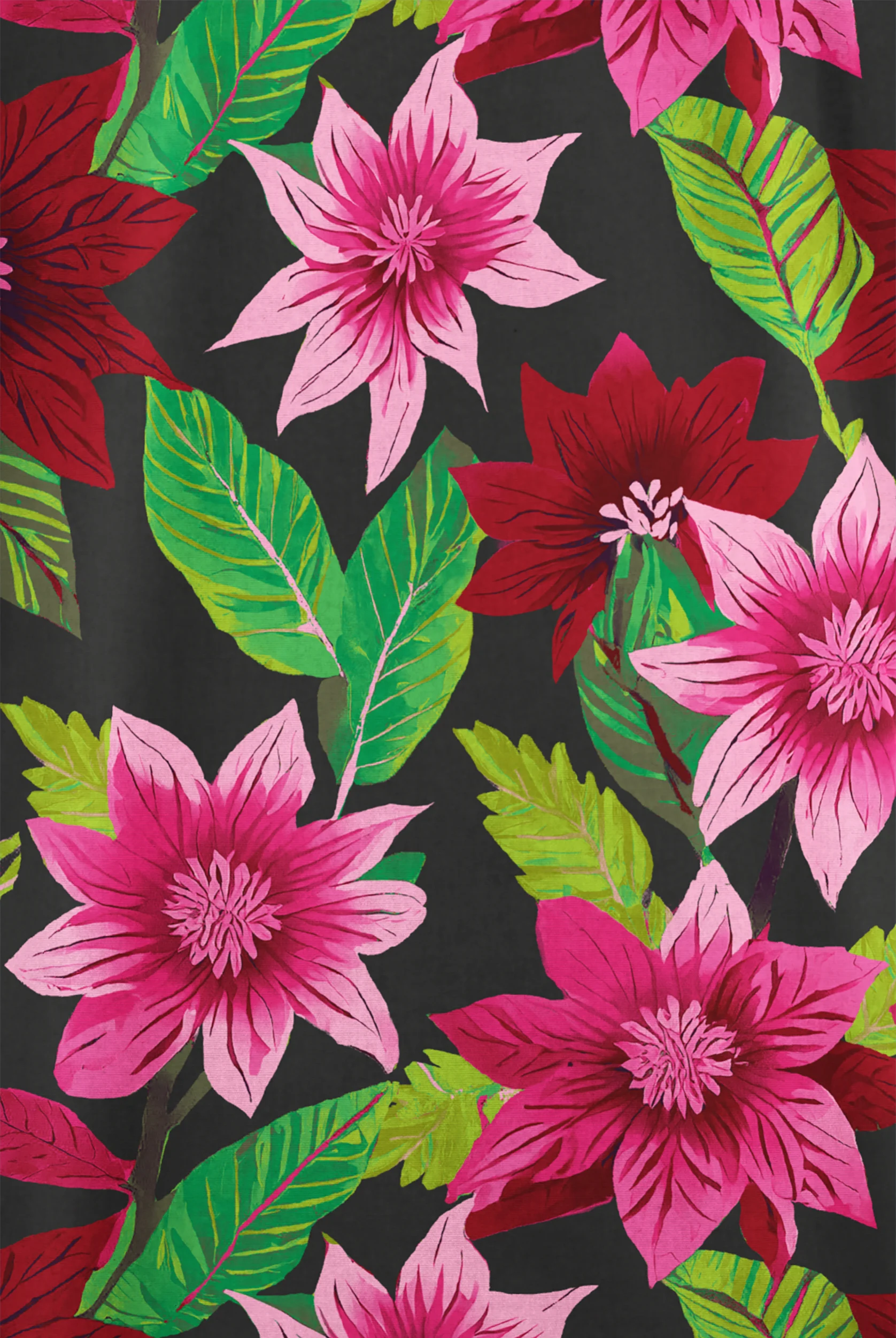 Butter-Soft Originals Pretty Poinsettia Women's 2-Pocket V-Neck Print Scrub Top