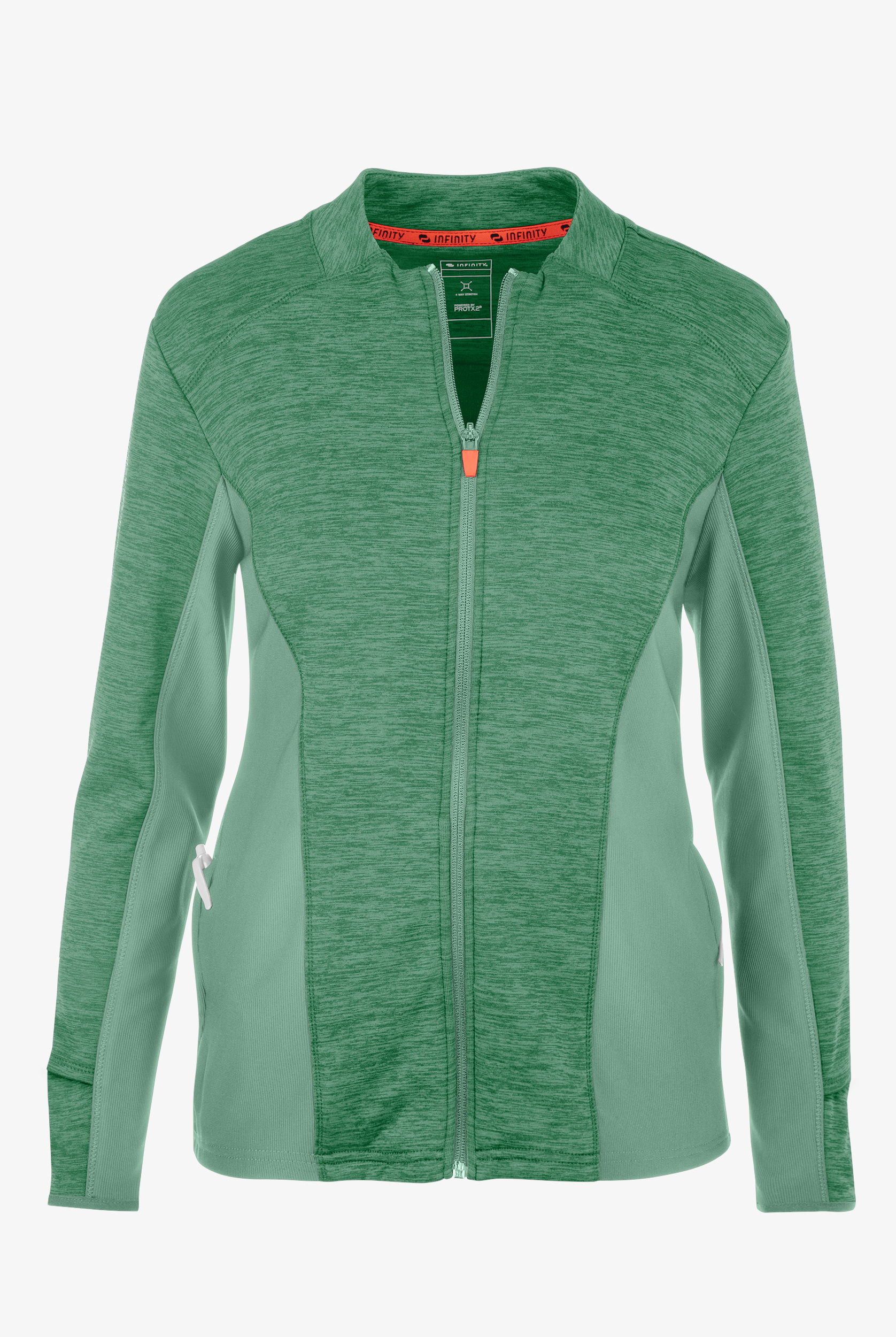 Infinity GNR8 Women's 4-Pocket STRETCH Zip Front Fleece  Mock Neck  Scrub Jacket