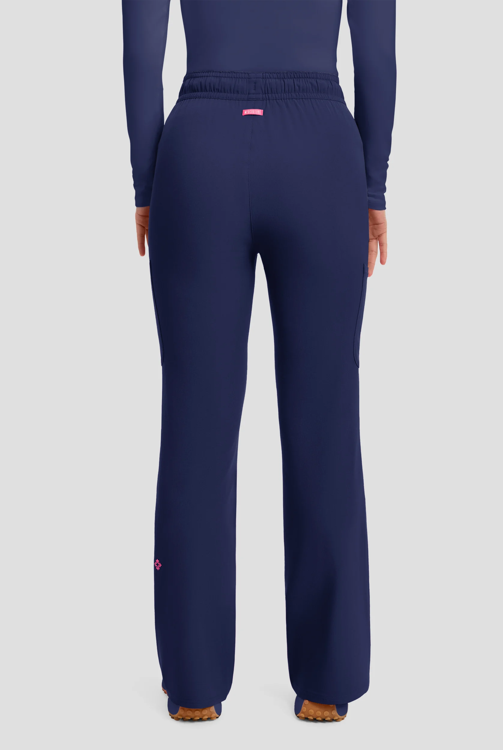 Med Couture Amp Women's 4-Pocket STRETCH High Waist Flare Leg Cargo Scrub Pant - Tall