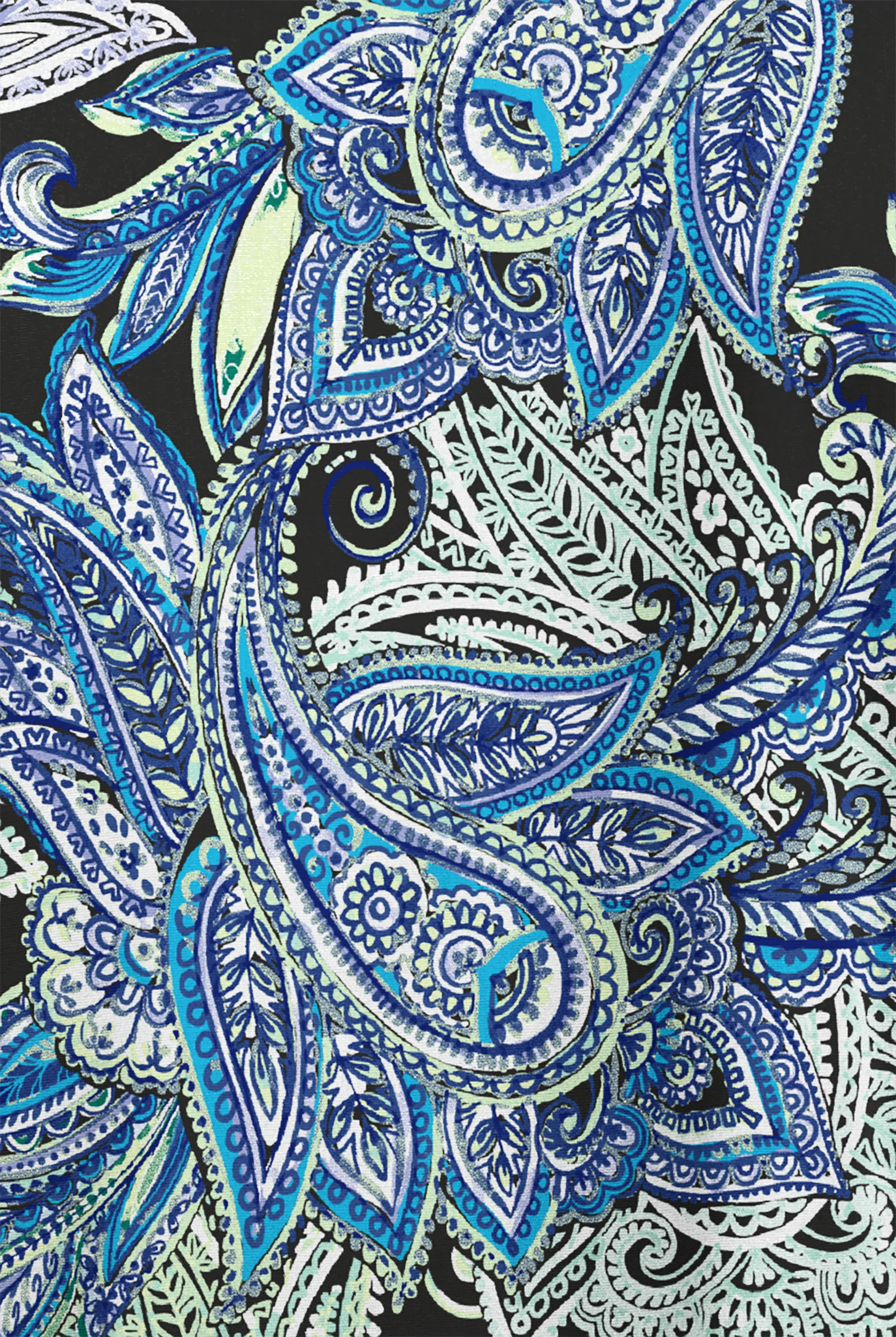 Butter-Soft Originals Layered Paisley Women's 6-Pocket Scallop Neck Print Scrub Top