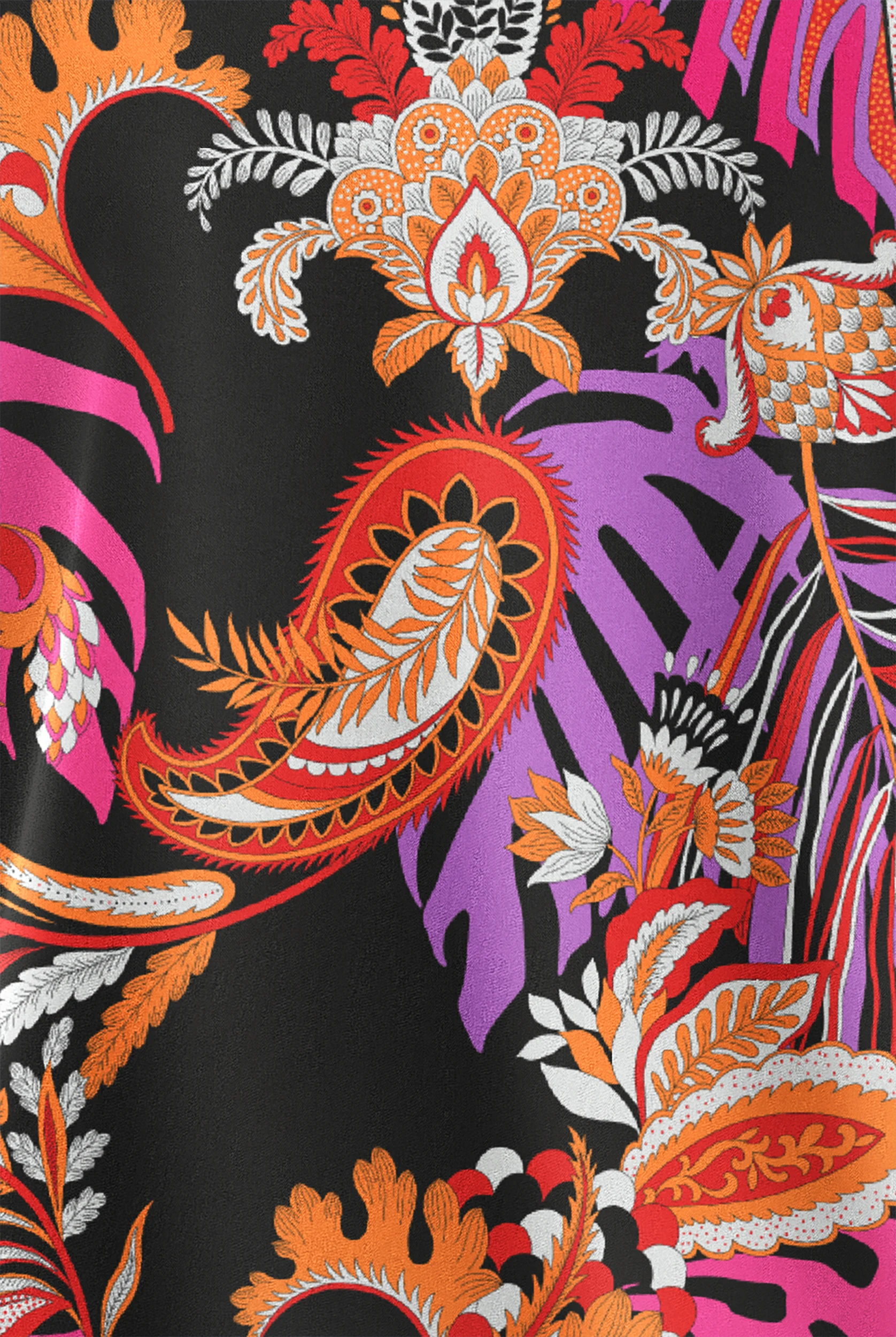 Blusa médica Butter-Soft STRETCH Tropical Paisley con cuello en V y 2 bolsillos para mujer