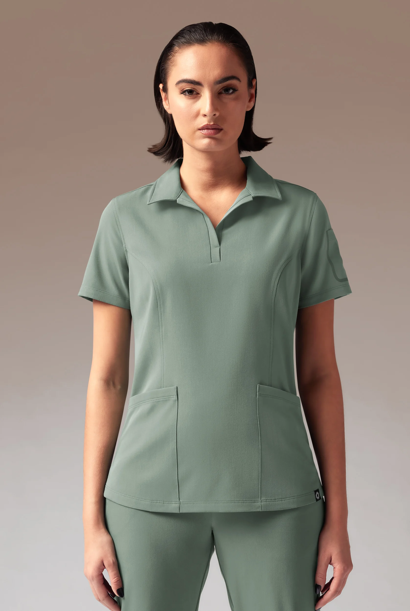 Hypothesis A-S All Situation Women’s 3-Pocket Polo Neck Scrub Top